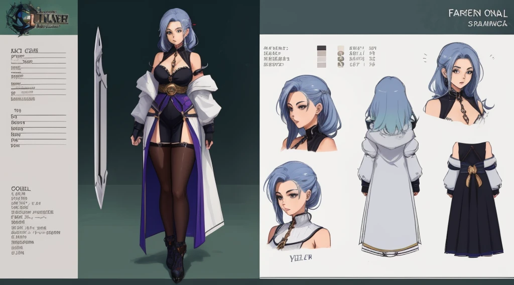 Female original character reference sheet adoptable,