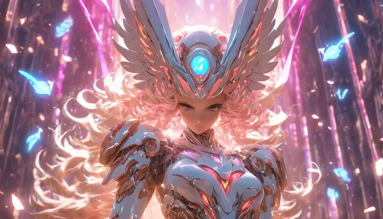 (Full body shot:1.4),(Wide angle shot) (longshot: 1.3), (Intricate details:1.4), (masutepiece) , ((anime robots, Beautiful white skin doll, Angel, 1girll, Magic)), (Perfect aesthetic eye:1.3) , (Detailed eyes) , (Halo) , (Eldon Ring:1.4), (Wings:1.3), blazing, twin-tail hair, multicolored hair, (Anatomically correct body:1.4) , angry, (Perfect face), Sarnio Ancaragun The Majestic Guardian Knight | Ultra-fine robot armor | Cinematic lighting | Complex filigree metal design | 16 K | unreal enginee 5 | rendering by octane | 。.。.。.3D, (Anatomically correct :1.4), (ultra-detailliert, Fantasy background, blush, Solo, battle posture), (magic circles:1.3), Lightning Effects, (Ray tracing), A showing your abilities.i., (Glowing eyes) , (Particle glow) , 16k race wallpaper, robot woman, Focus Trend, Authors：Nimox S.., hyper HD(Raw photo:1.2)，Pink Latex Jumpsuit，Hollow On，Holt Color, latex shiny,tight fitted，sweat leggs，White liquid， Pink body, wearing atsuko kudo latex outfit, wearing tight suit, smooth pink skin, Catsuit, Wearing latex, shiny plastic, shiny metallic glossy skin, Pink glow color, Latex costumes, chrome bodysuit, cyberpunk glossy latex suit, shiny, futuristic glossy latex suit　Spread your legs apart　M-shaped legs　Angry look　sullenness　Irritated，White liquid all over the body，