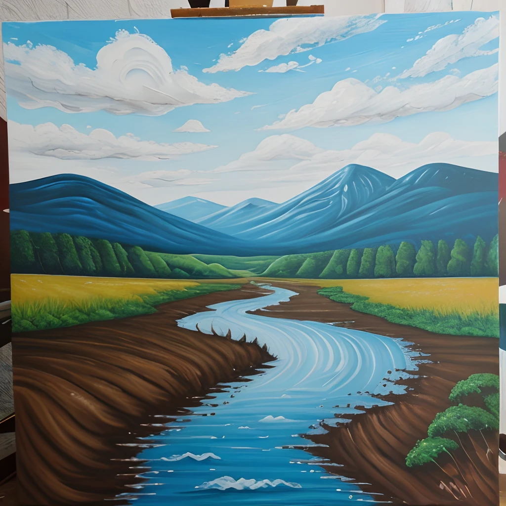 Acrylic painting of landscape