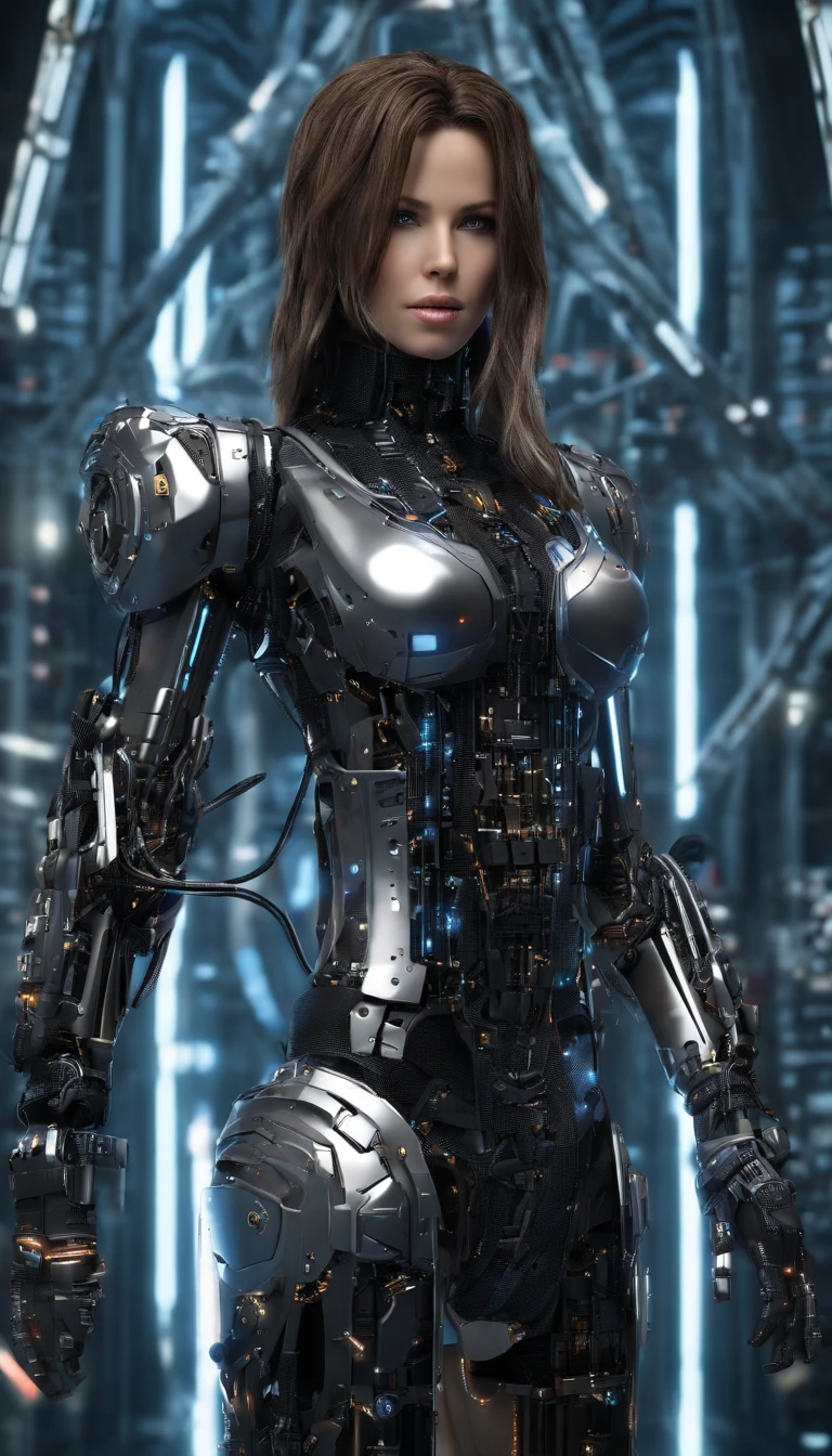 (masterpiece, best quality), Kate Beckinsale, Beautiful face, leather, braided hair, collar, boots,