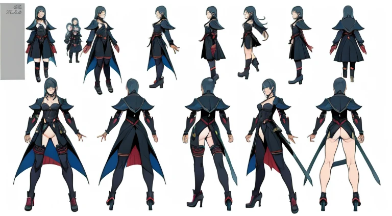 Female original character action reference sheet adoptable,
