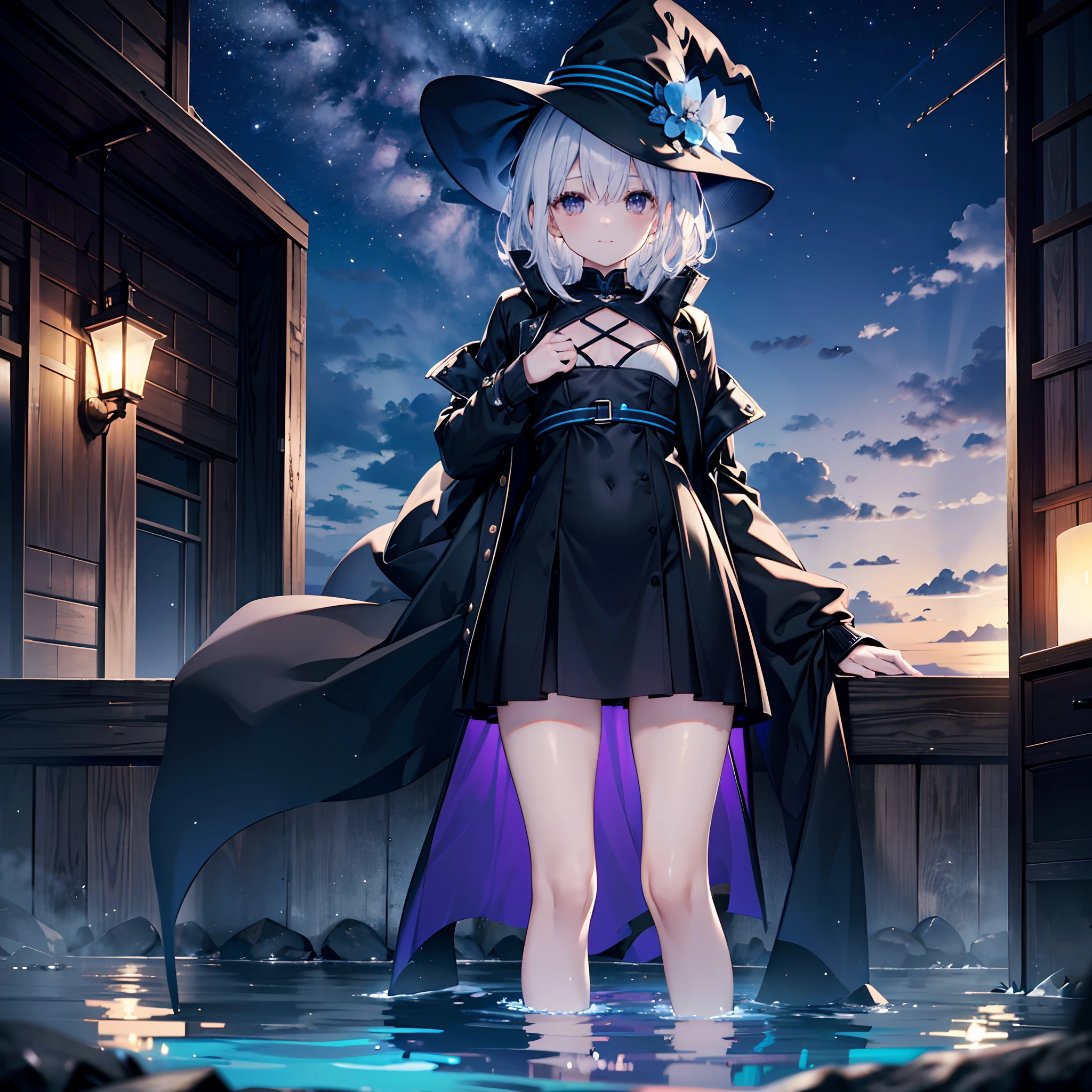 水が美しい神聖な神殿でグラビアポーズをしているnakedの女子高生、She has a grey lob and short bob hair and wears a large black witch hat with sapphire jewelry.、large and black witch's hat 、Small breasts、Small breasts、全naked、naked、Masturbation、Masturbation、I can see her breasts, navel, vagina, clitoris and labia majora.、一糸纏わぬnaked体、M-shaped legs、Spreading her pussy with her fingers、Open up、R18 Illustration、I can see her breasts, navel, vagina, clitoris and labia majora.、I&#39;m blushing because I&#39;m embarrassed