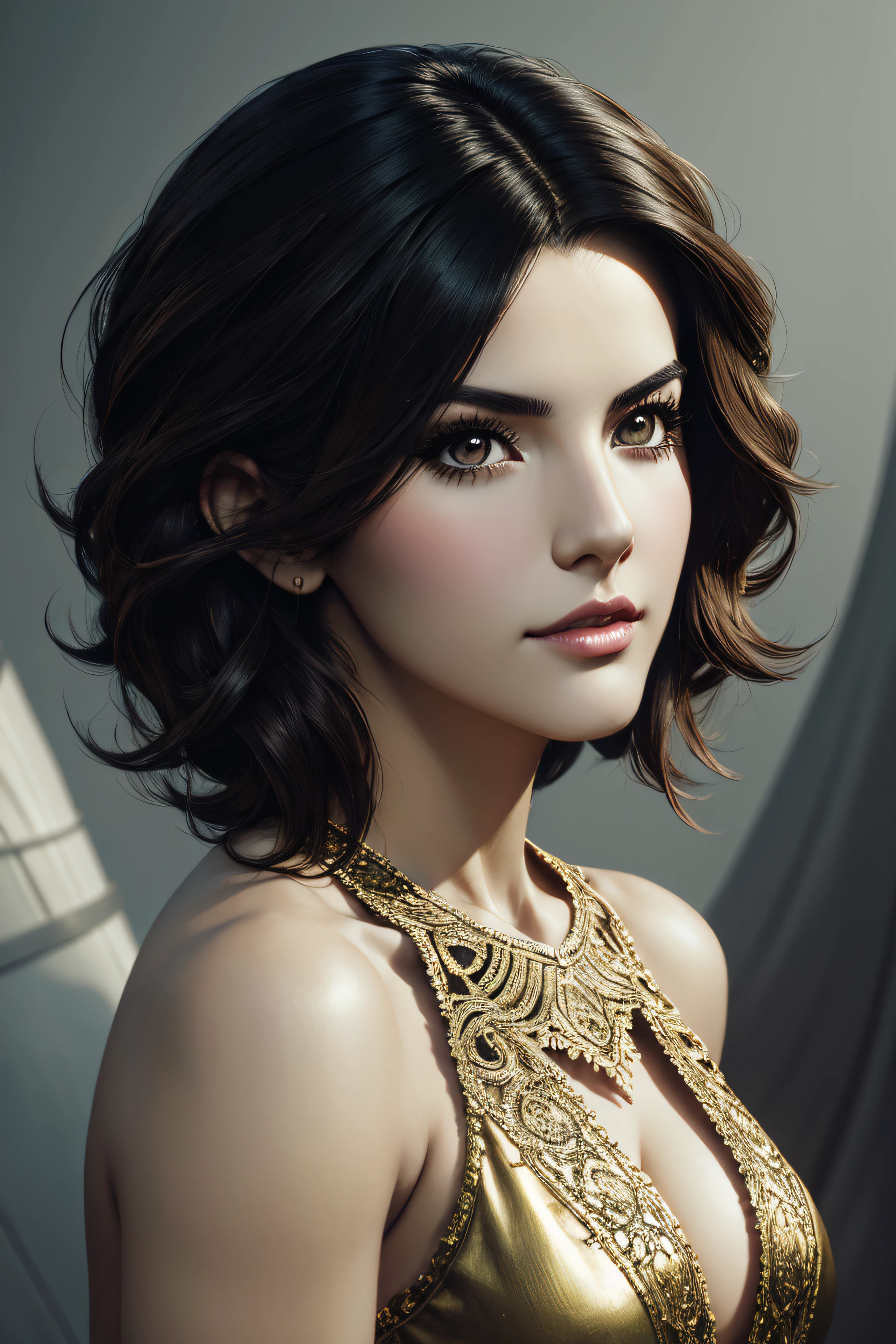 Maite Perroni, sexy clothes, character portrait, 3 9 9 0 s, short hair, intricate, elegant, highly detailed, digital painting, artstation, concept art, smooth, sharp focus, illustration, art by wlop, charlie bowater and alexandra fomina