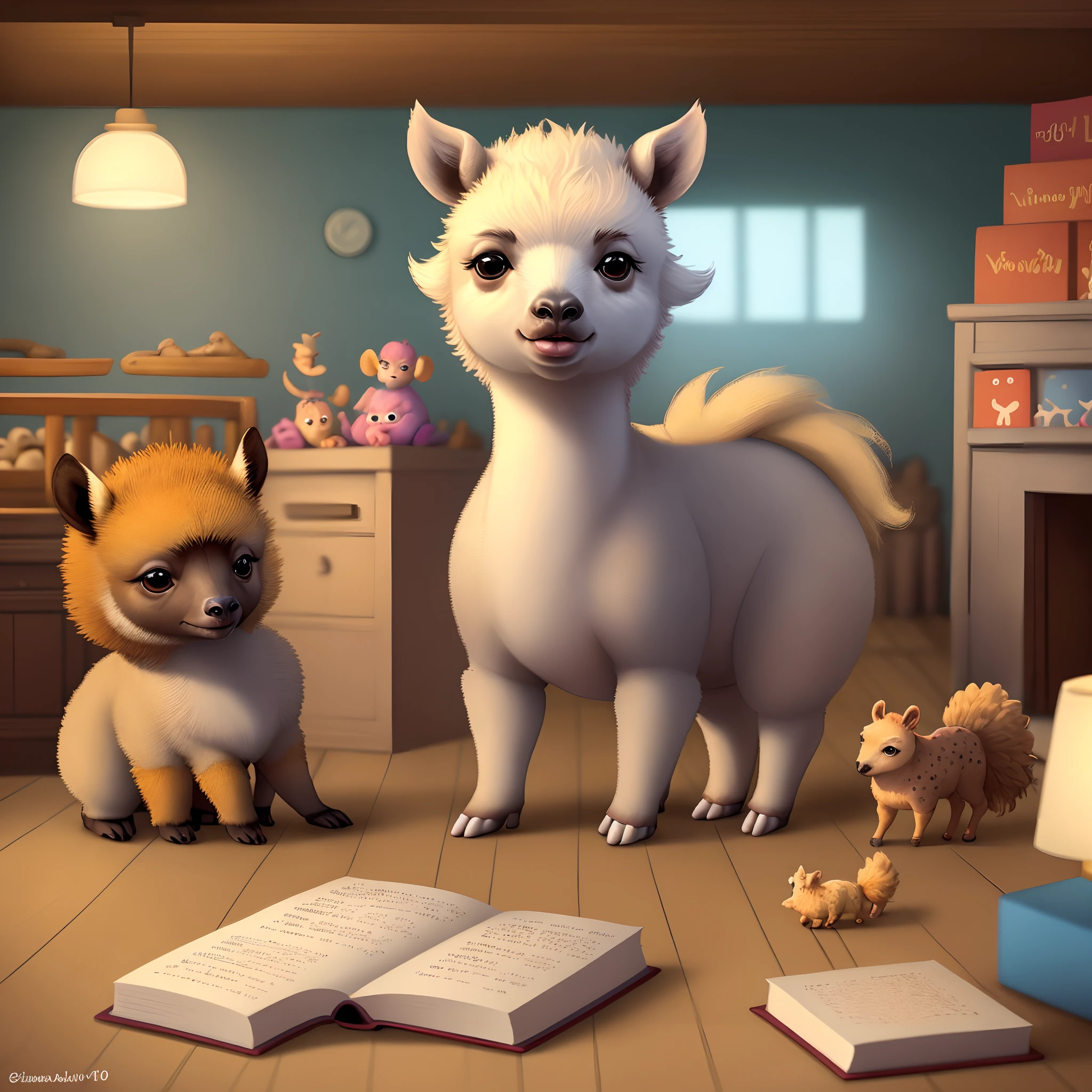 Cria 100 figurinha de animais para um livro estilo Pixar