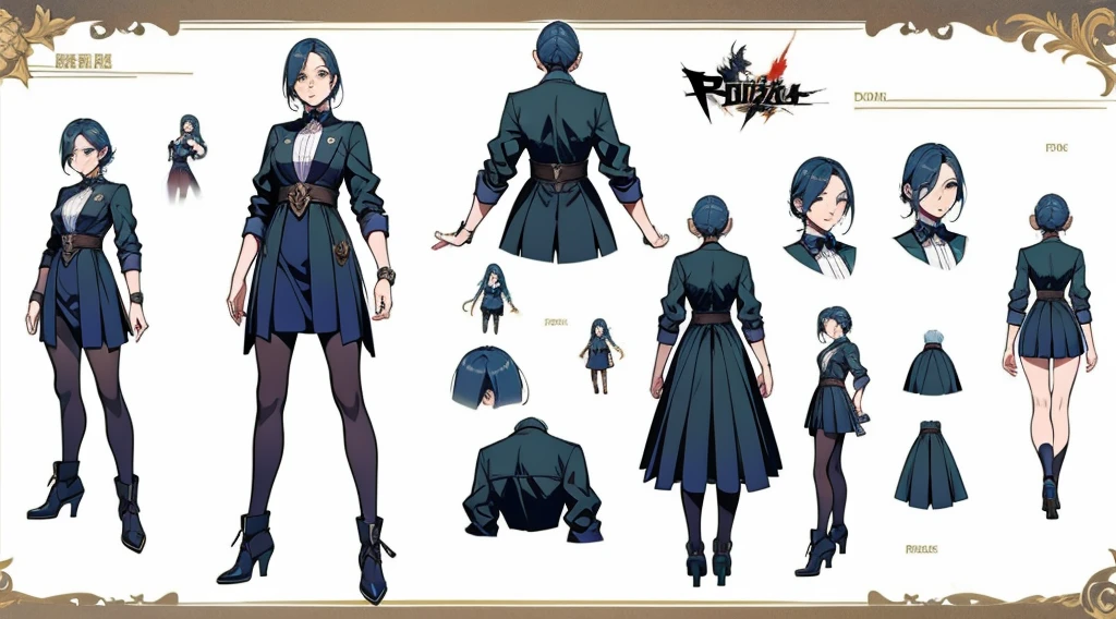 Female original character action reference sheet adoptable,