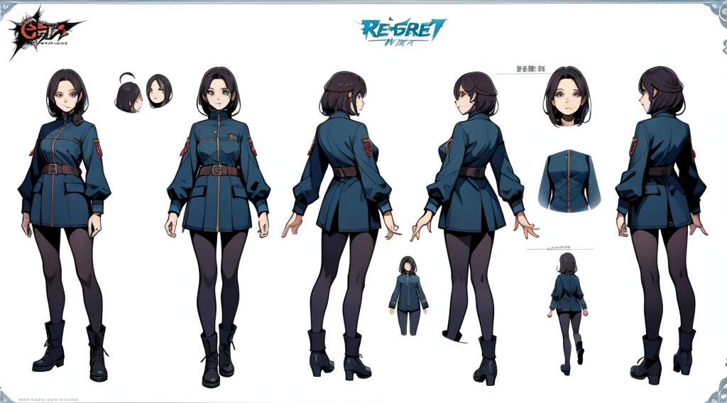 Female original character action reference sheet adoptable,