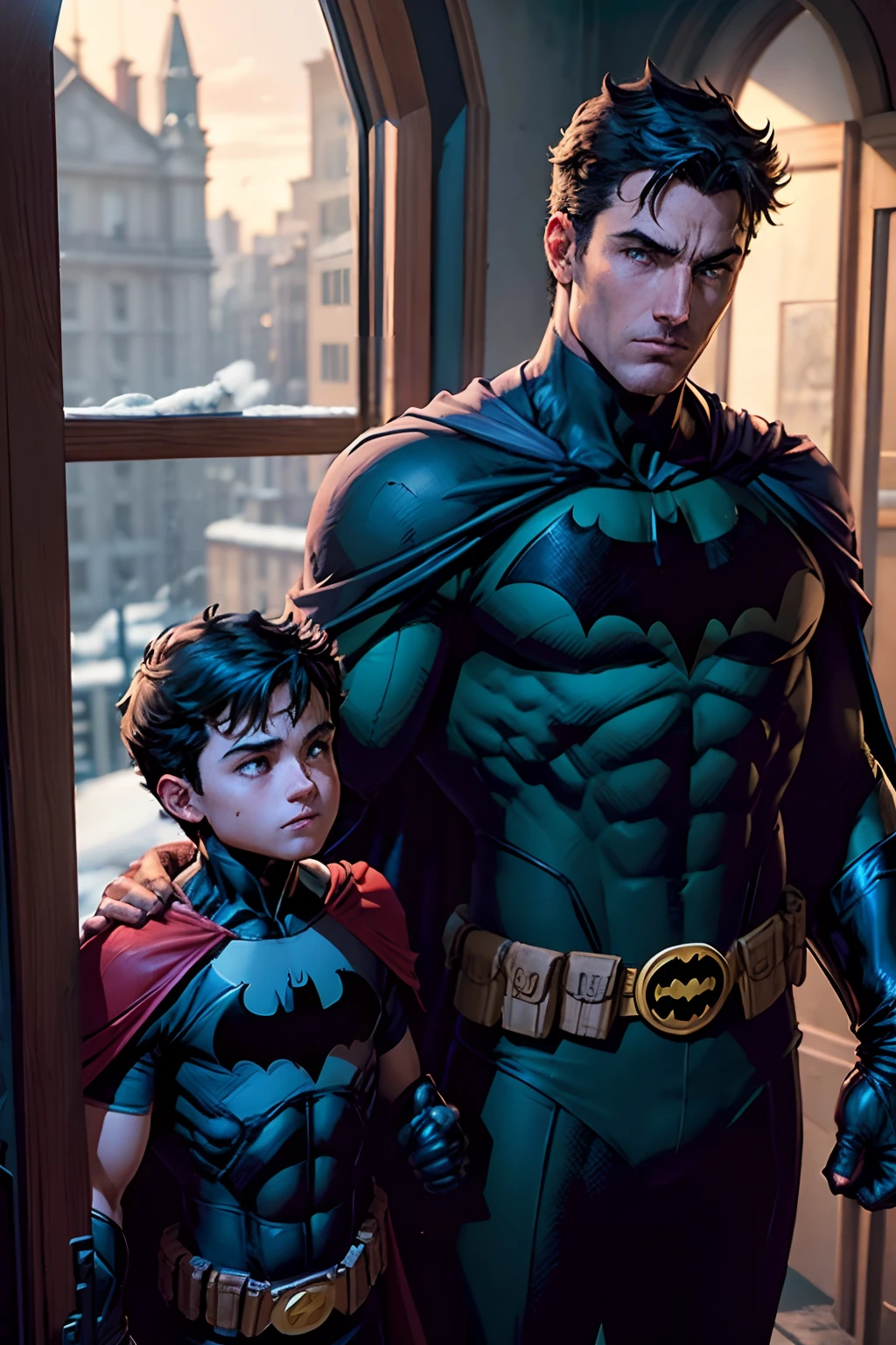 Batman, In your longing heart, sees your adopted son, Robin, agora um adolescente rebelde. He struggles to find a balance between being a hero and a present father. despite the differences, pai e filho compartilham aventuras noturnas, enfrentando o crime juntos. While Batman teaches lessons in justice, Robin Brings Joy to Your Lonely Life. United by love and the fight against darkness, They discover that their connection goes beyond masks and cloaks, Strengthening the bond of a family made up of choice and courage.