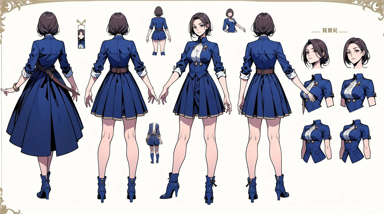 Female original character action reference sheet adoptable,