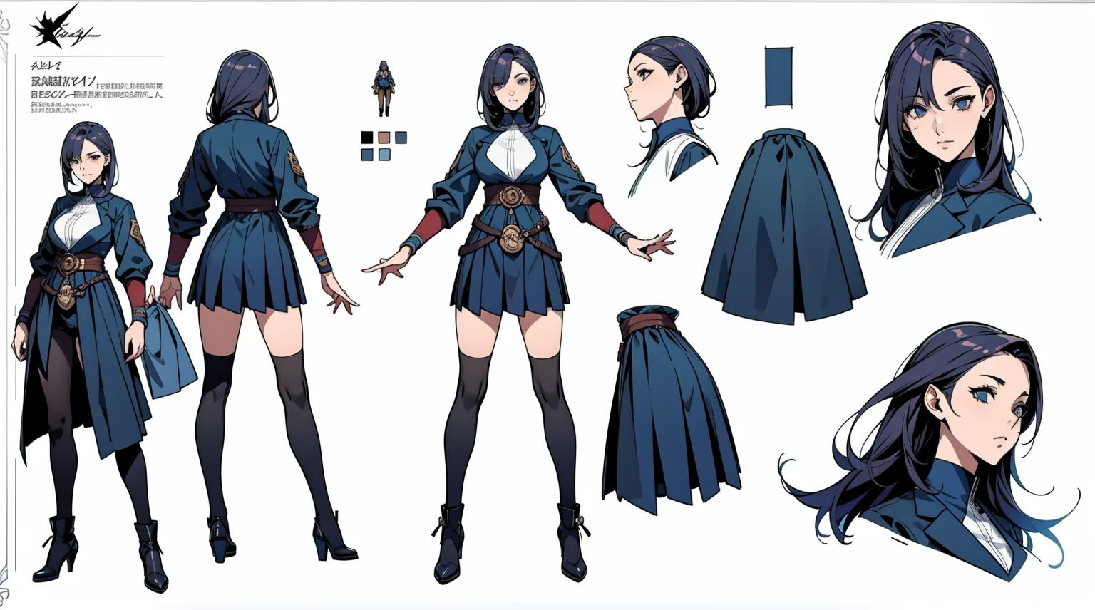 Female original character action reference sheet adoptable,