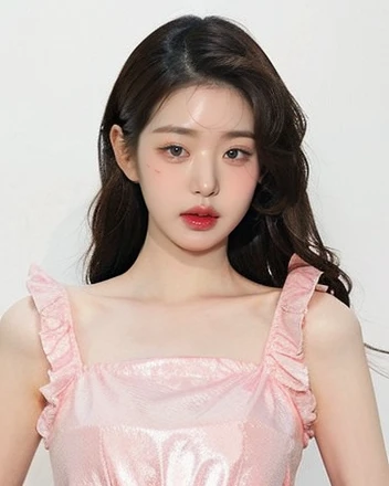 girl with slanted eyes like a fox, a small nose and large, pompous lips.