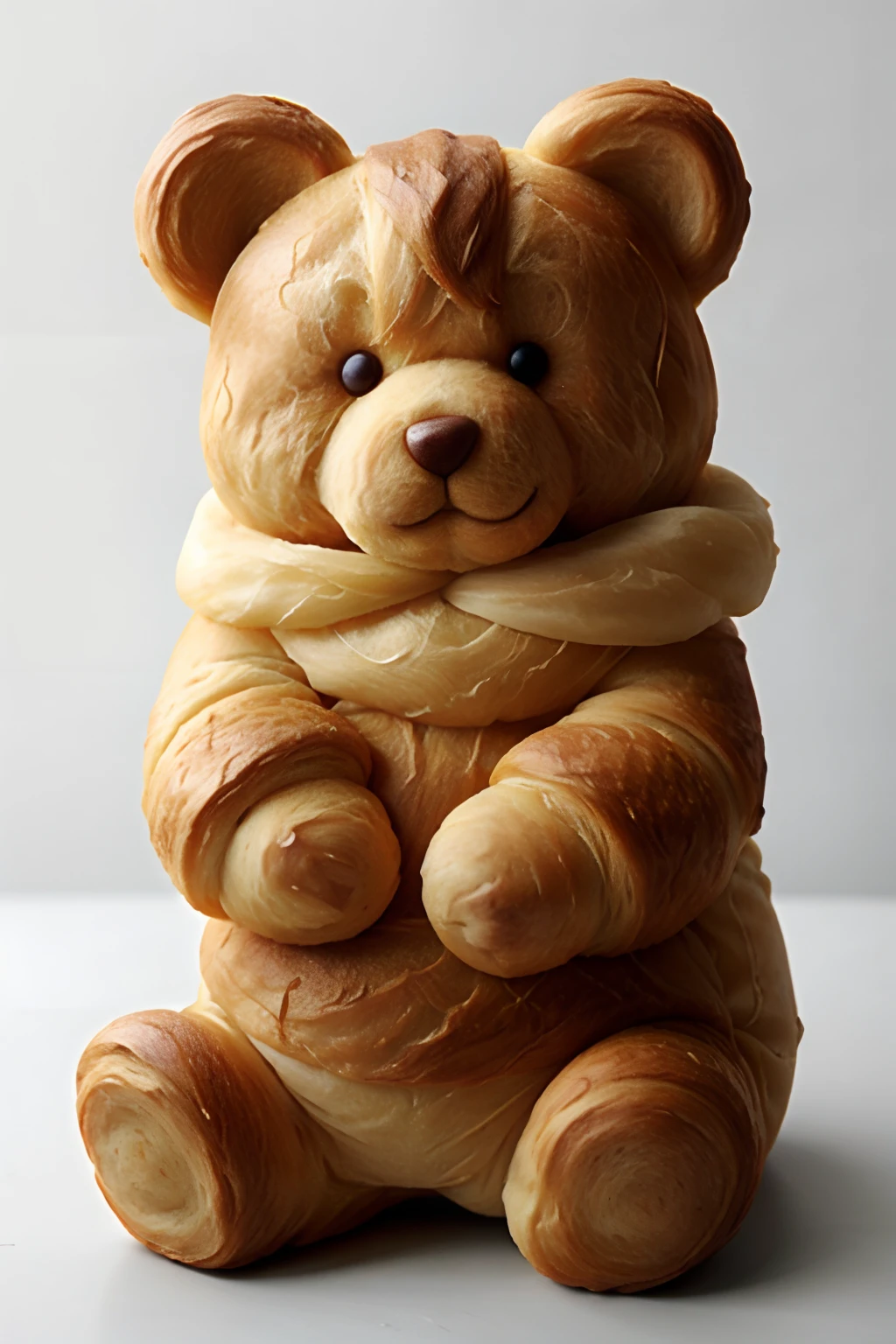 CroissantStyle teddybear, simple background,