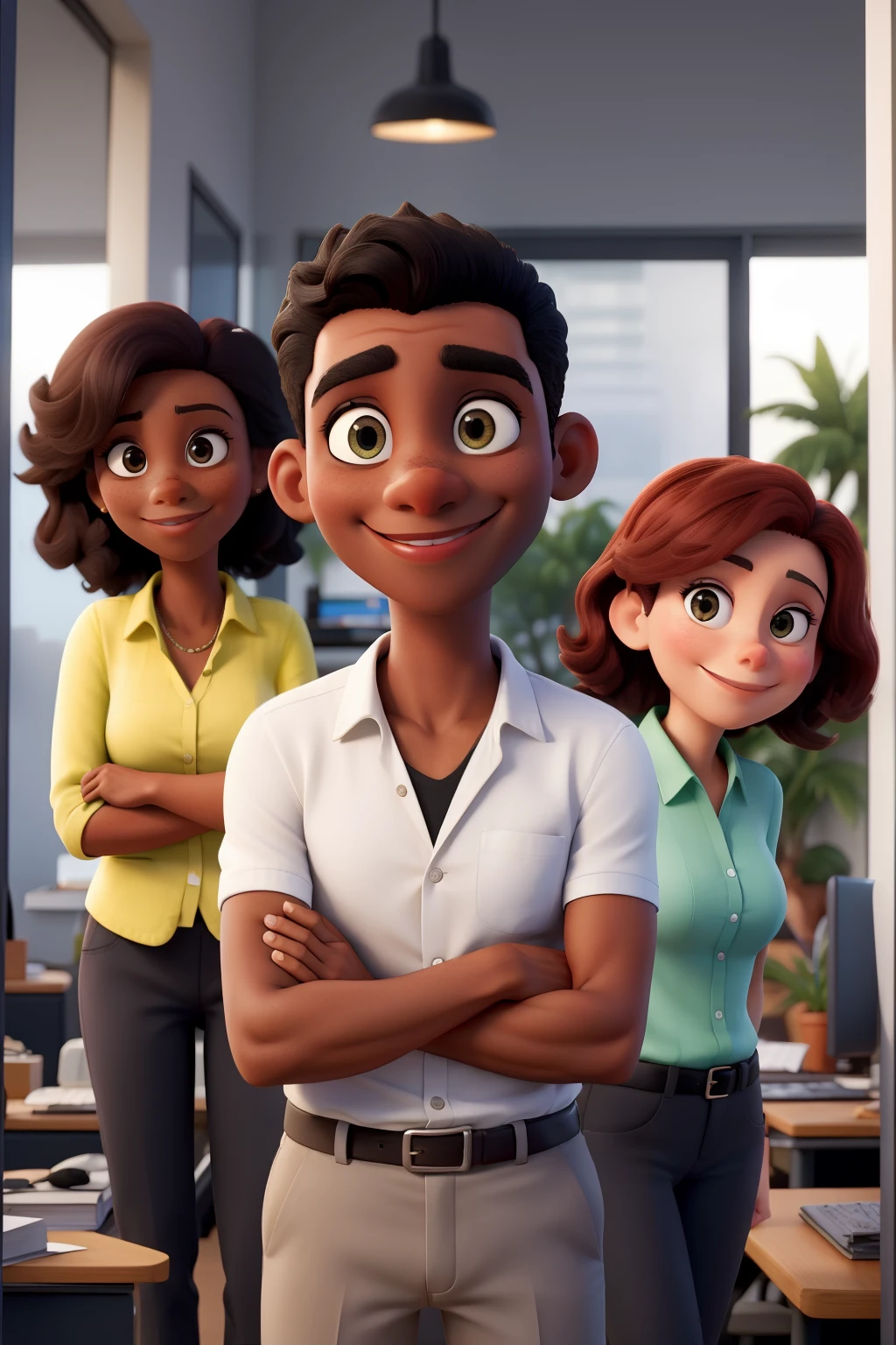 obra-prima, melhor qualidade, retrato de mid adulto bem sucedido grupo de 9 pessoas, 2 mulheres negras e 2 homens negros, The rest of the white mature looking at the camera with her arms crossed. Business group,  Smiling man standing in new office. Retrato de mulher madura.