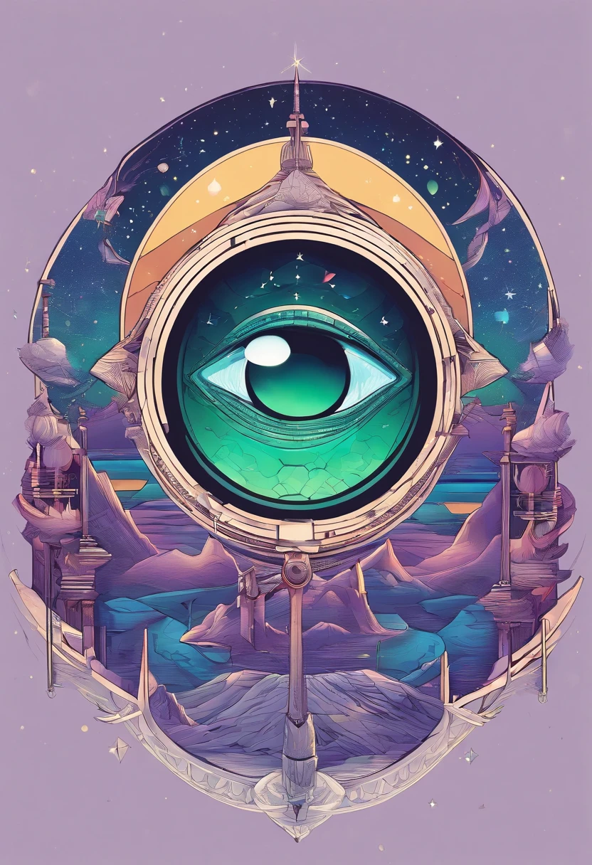 There is a picture of green-purple eyes,There is a spiral around it, Portrait of a mystical giant eye, the eye of the universe, The Eye of God, mystic eye, Eye of God Ra, Milky Way in the eyes, giant eye magic spell, Eye of the Gods, mystical third eye, Eye of the storm, many eyes in space, White cyclops portrait in the sky