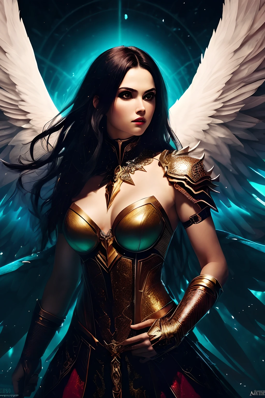 (papel de parede 8k extremamente detalhado), An average photo of female angel necromancer, intrincado, alto detalhe, Dramatic