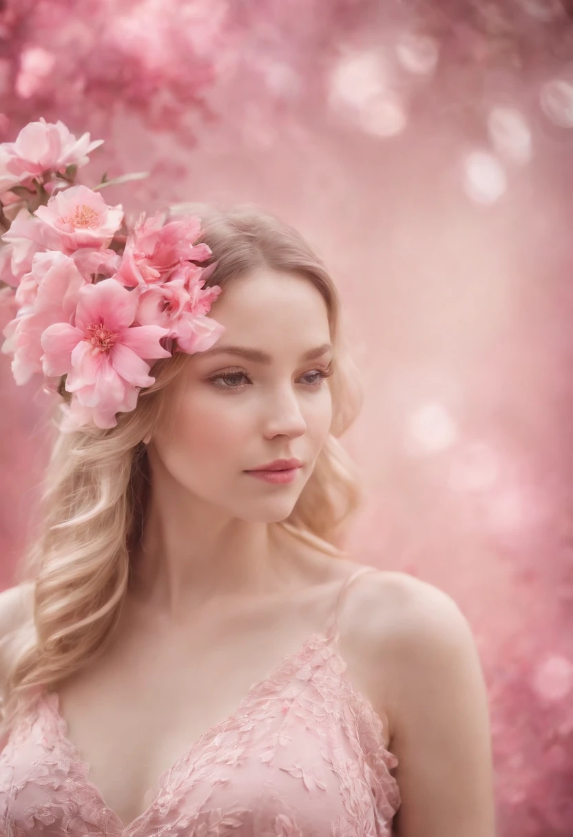 A vibrant pink boho floral digital backdrop, with a soft, drA vibrant pink boho floral digital backdrop, with a soft, dreamy overlay of studio lighting.eamy overlay of studio lighting.