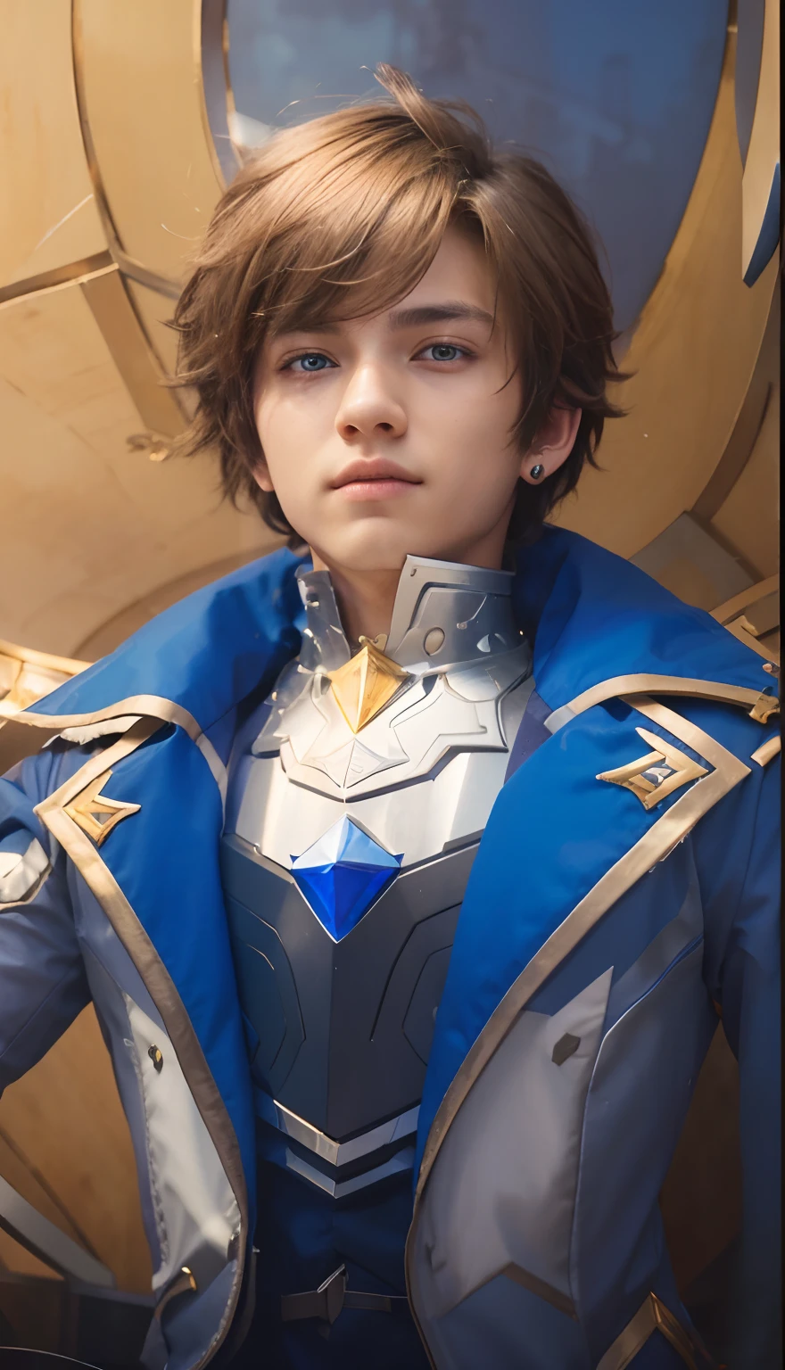 (absurdres, highres, ultra detailed, HDR), masterpiece, best quality, mobile legends character, handsome young boy, short hair, handsome face, anime eyes, detailed interior, detailed character