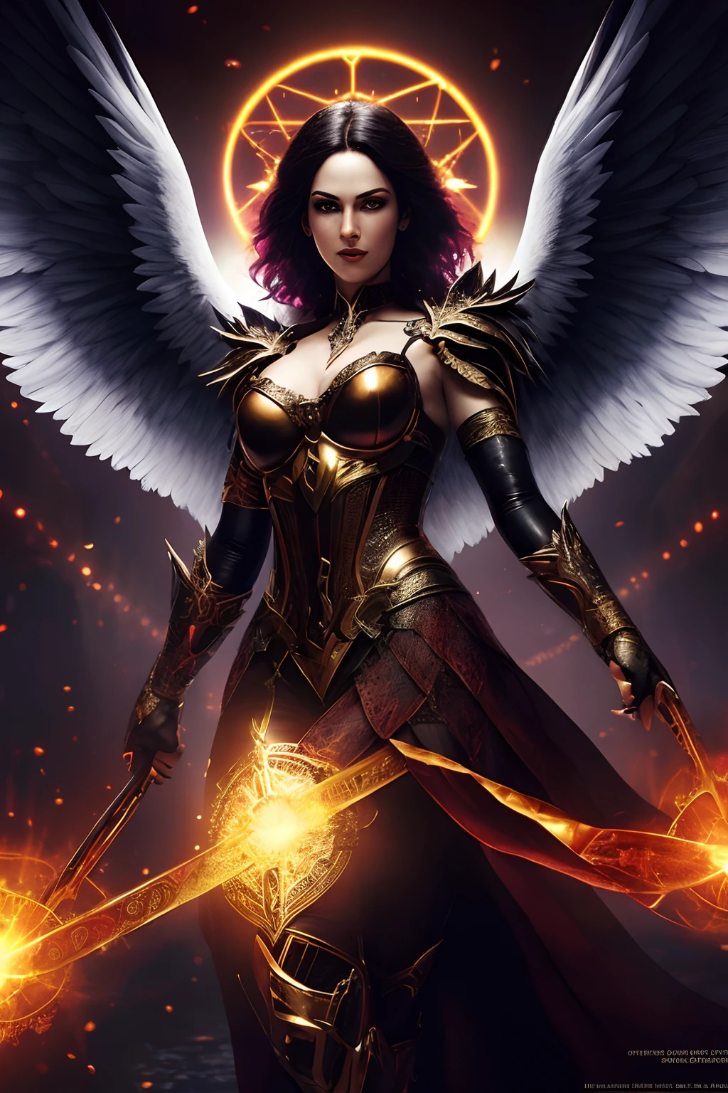 (papel de parede 8k extremamente detalhado), An average photo of female angel necromancer, intrincado, alto detalhe, Dramatic