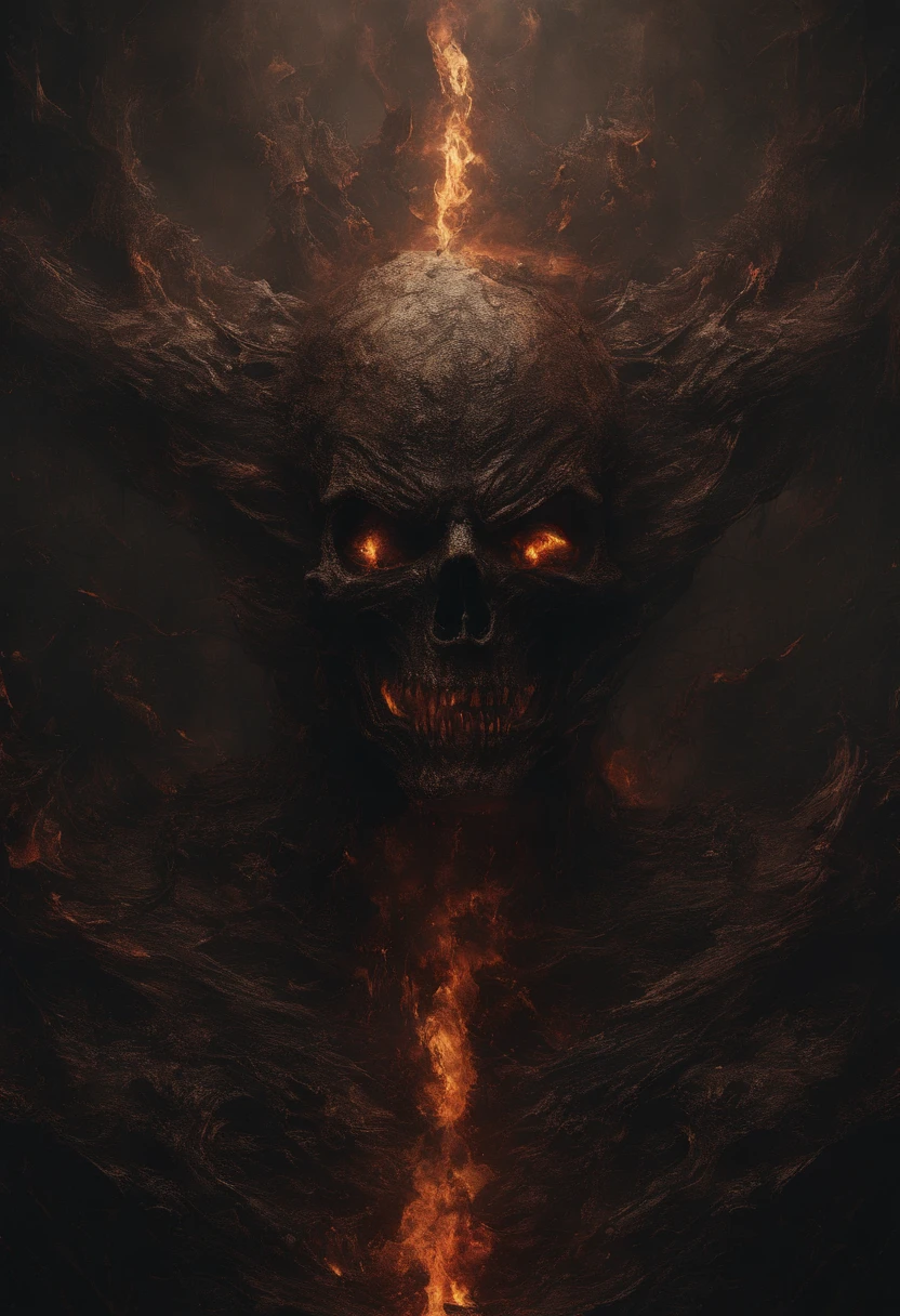 (best quality,4k,8k,highres,masterpiece:1.2),ultra-detailed,(realistic,photorealistic,photo-realistic:1.37),hellish plane,demon of fire and fire elementals,consuming souls of the dead,blood-soaked surroundings,burning flames,ominous atmosphere,dark shadows,tortured souls,suffocating heat,intense red and orange colors,fiery aura,smoke and ashes,writhing figures,malevolent eyes.