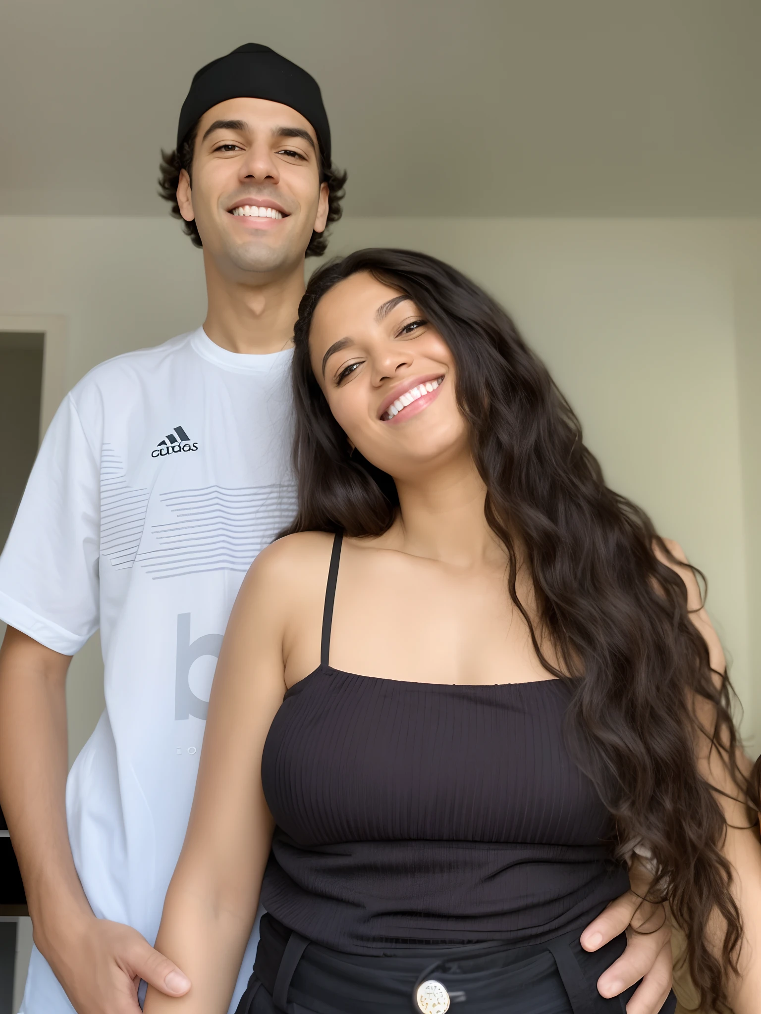 there is a man and woman standing in a room together, imagem de perfil, foto de perfil, Malika Favre, Retrato de duas pessoas, foto do perfil, casal sorridente, both smiling for the camera, suave em _ O pano de fundo, foto de perfil headshot, foto de perfil, Thomas Anthony e Malika Favre, Directed by: Caro Niederer, retrato de casais, julia fuentes