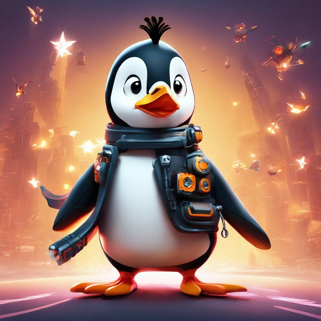 Imagine an animated avatar featuring a quirky and unique character – the Nuke Penguin. Envision a penguin with a distinct personality, dressed in futuristic, radiation-resistant gear with a touch of playful and explosive elements.
Focus on micro-details, bringing out the animated nuances of the Nuke Penguin's expression. Highlight the mischievous glint in its eyes and the anticipation in its stance as it embodies the fusion of cute and explosive.
Animate the penguin's movements, adding dynamic elements like a waddle that exudes confidence and a slightly exaggerated reaction to emphasize its explosive nature. Incorporate small details such as the fluttering of its feathers or the glow of a tiny nuclear symbol on its outfit.
Consider the background – perhaps a nuclear-themed landscape or a futuristic setting that complements the Nuke Penguin's explosive character. Infuse vibrant colors and dynamic lighting to enhance the animated avatar's overall visual impact.
This detailed prompt aims to inspire the creation of a lively and engaging animated avatar featuring the Nuke Penguin, where micro-details and playful animations bring this unique character to life in a whimsical and explosive manner.