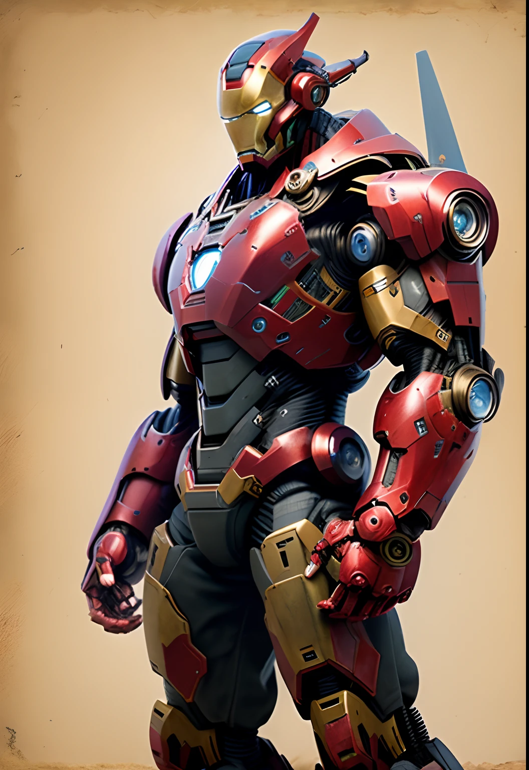 obra-prima, melhor qualidade, 1boy, orc, foco masculino, mecha, Roboto, scientific fiction, solo, fundo preto, like ironman