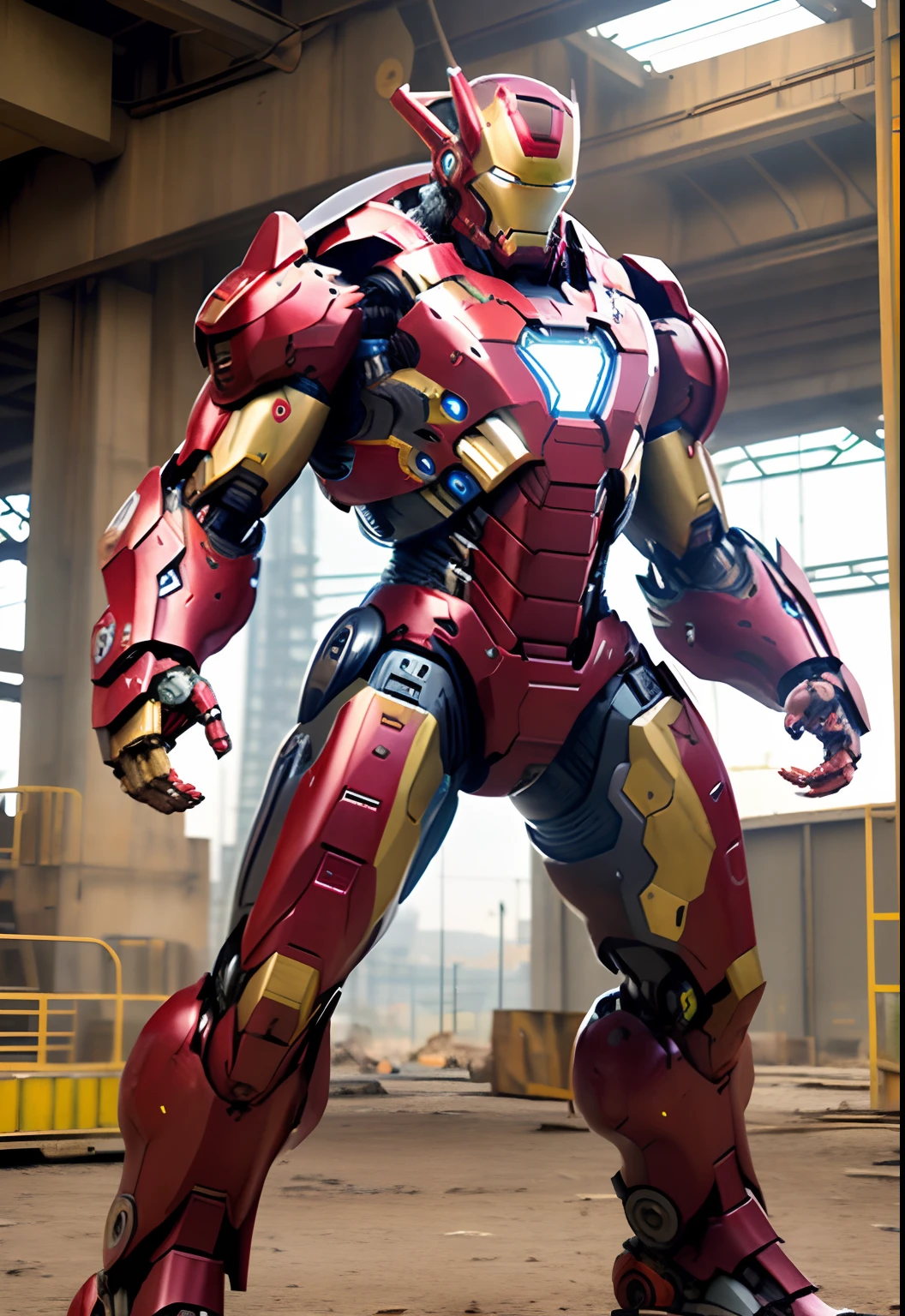 obra-prima, melhor qualidade, 1boy, orc, foco masculino, mecha, Roboto, scientific fiction, solo, fundo preto, like ironman