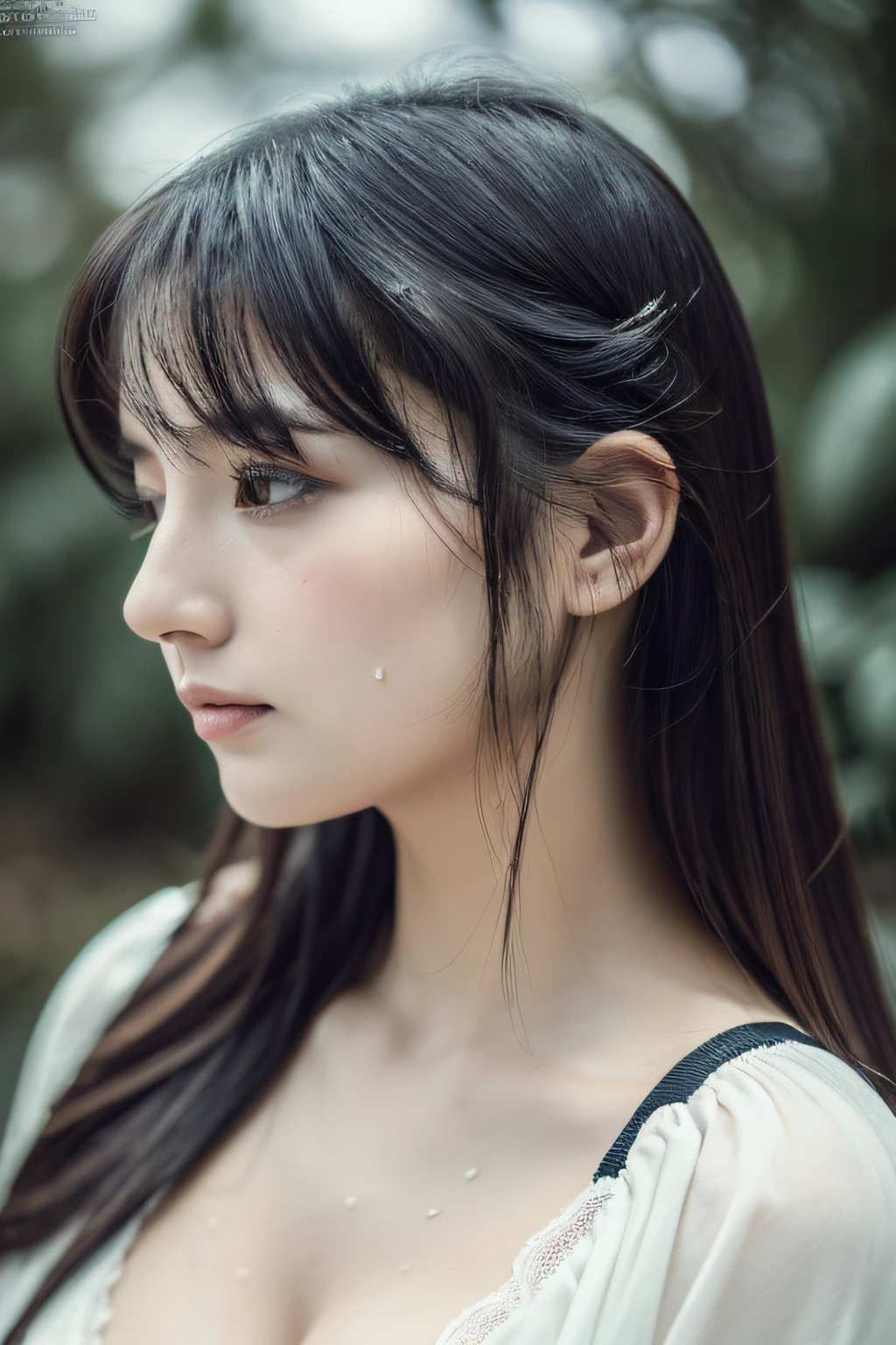((top quality, 8k, masterpiece: 1.3)), women (full body portrait, front, babydoll wearing, wet clothes, big breasts, cleavage), beachside, sunglasses, sexy standing pose, overhead camera, sharp focus: 1.2, cute women: 1.4, (((hairstyle random)), wet hair, very detailed face and skin and hair texture, detailed eyes, double eyelids, white skin, beautiful delicate nose, Cute young Japan woman, 28 years old, at a dynamic angle, is pleasing to the eye and suggestive composition, emphasizing the subject's hair, eyes, mouth and action, while exuding melancholy emotions characterized by a contrasting mix of muted tones and light and shadow,