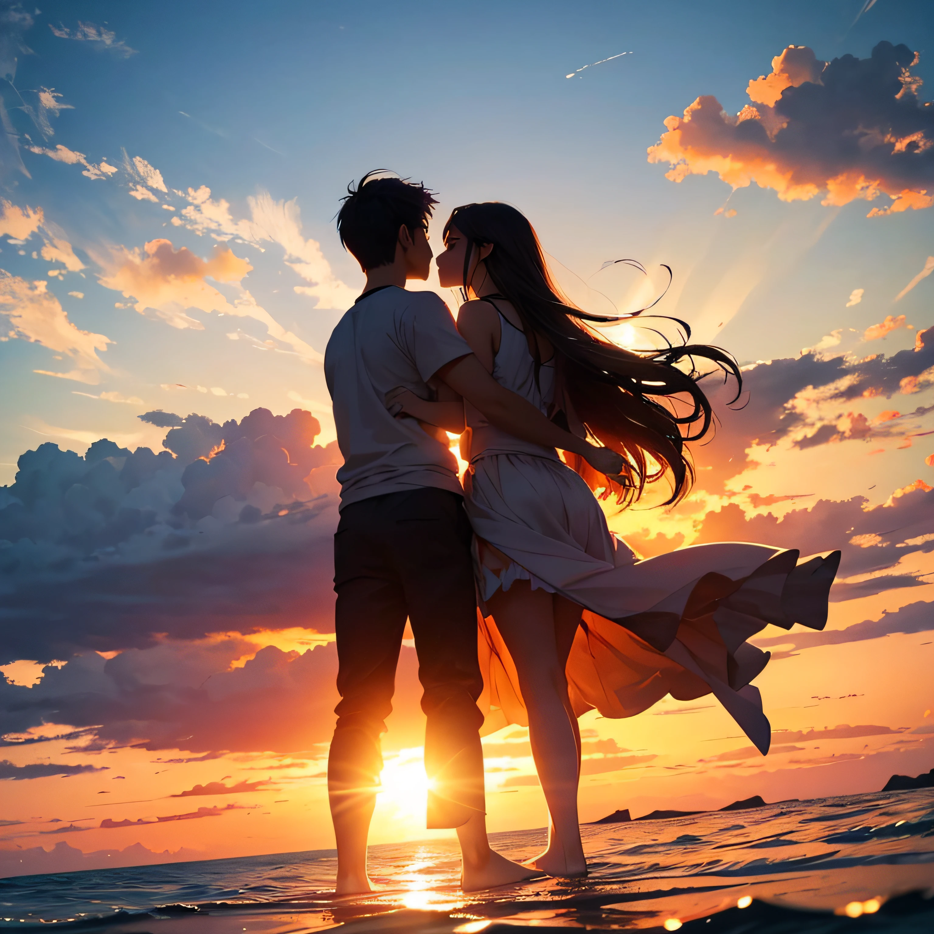 "The sun gently embraces the sky, painting the horizon with warm hues that captivate the heart, while clouds play like dancers on the stage of the heavens."