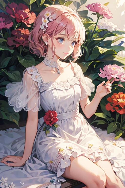Carnation flower dress
