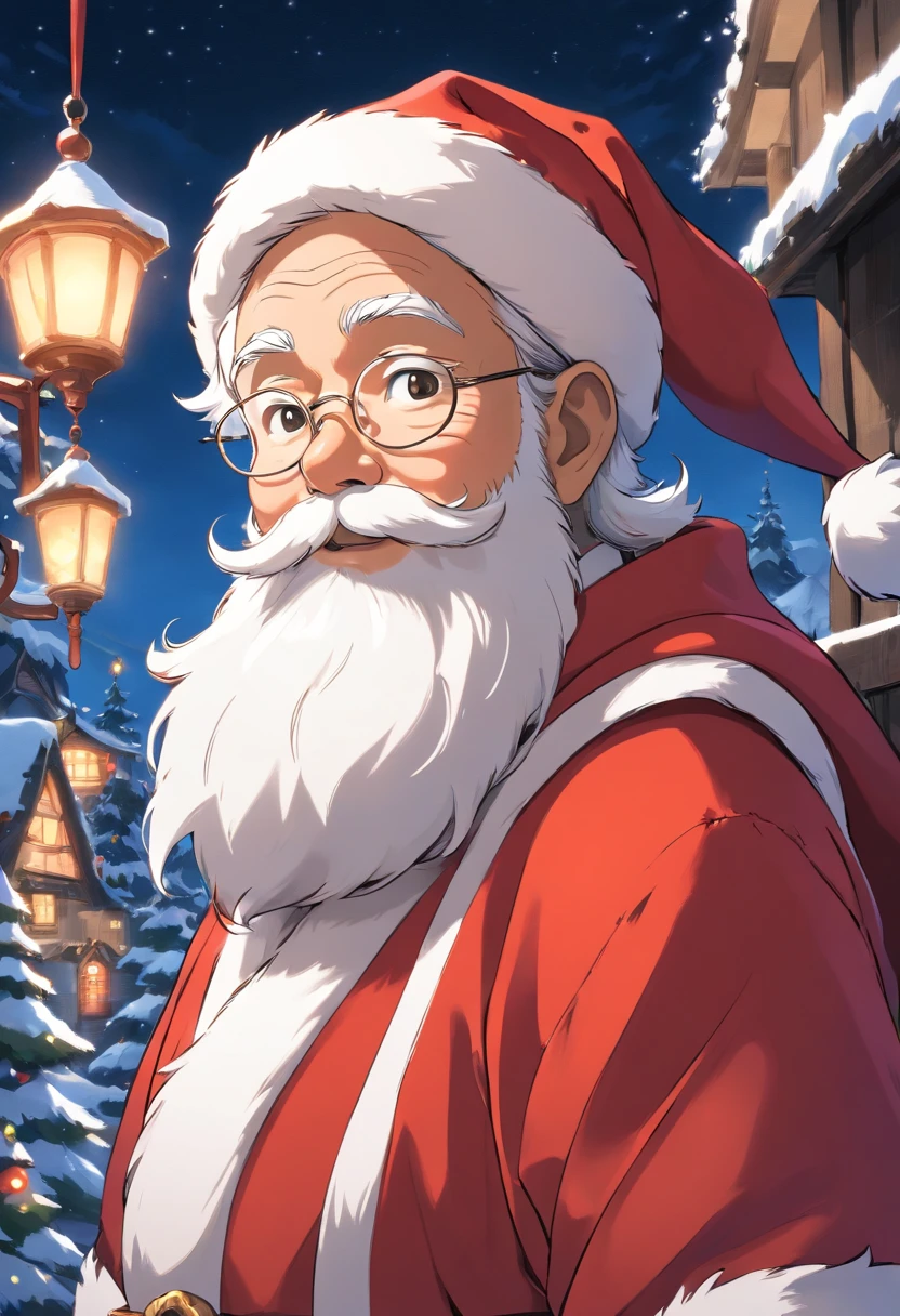 Capture a black and white image of Santa Claus, adding a classic and timeless aesthetic to the photo