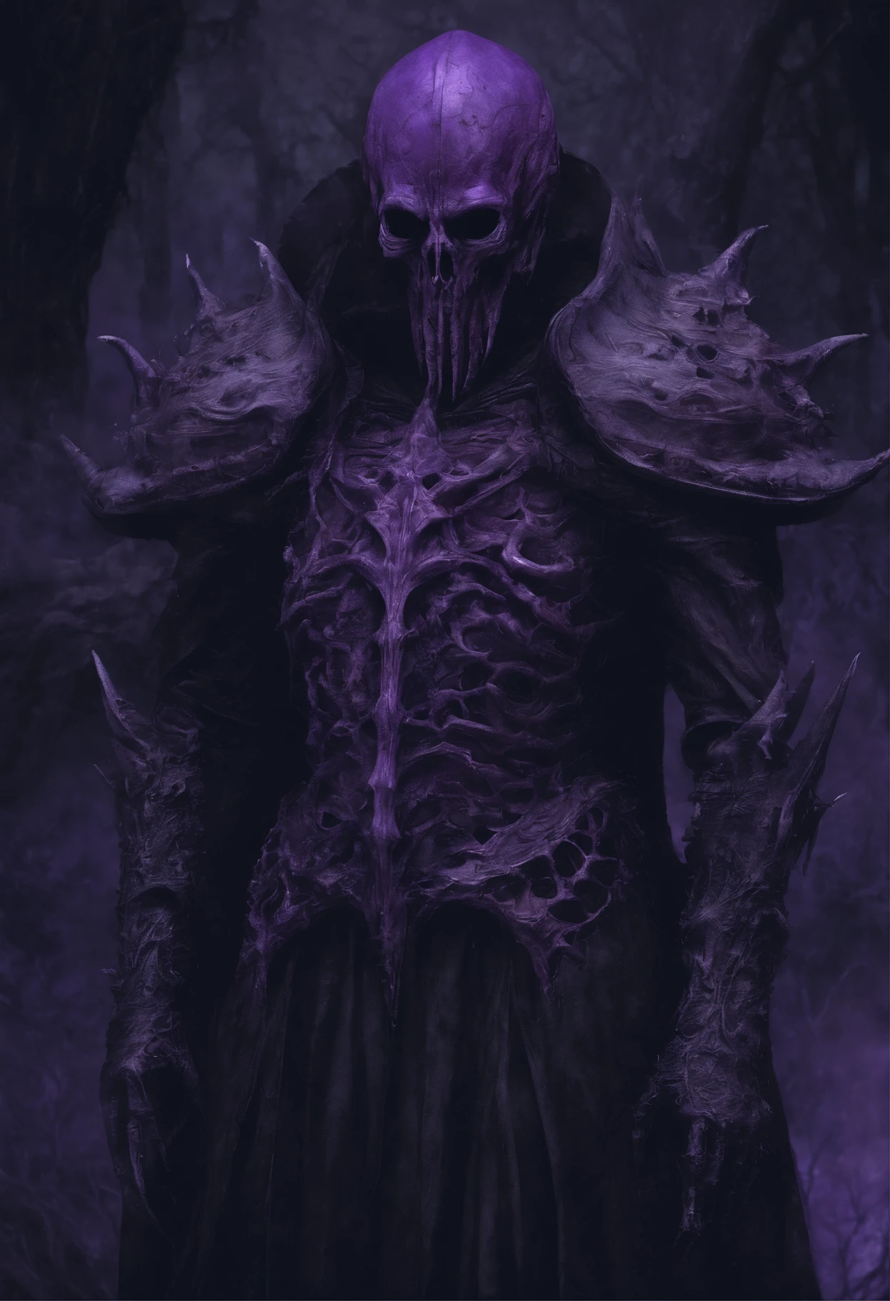 purple knight with octopus tentacles in his mouth and a helmet, illithid, purple armor, slaanesh, sleek purple armor, mindflayer, portrait of a mind flayer, wearing dark purple armor, ilithid, mind flayer, ilithid mind flayer, hyperdetailed fantasy character, alien space knight, senior concept artist