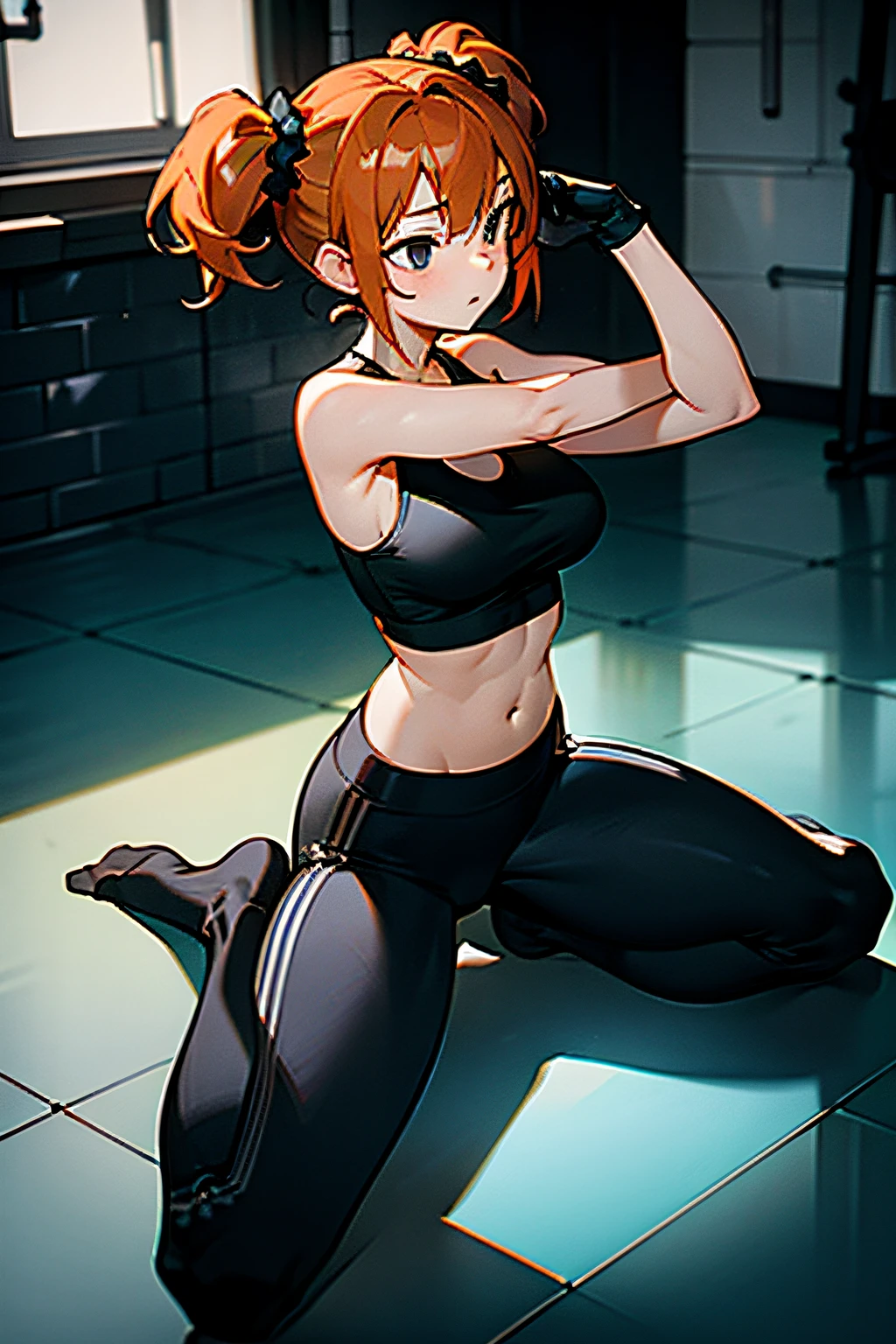 8k,Super Detailed Game CG, (High resolution:1.1),(absurdes:1.1), highest quality, 超High resolution, highest resolution, very detailed, One person, May, shirt, bike Shorts, bandana, red shirt, hair band, Medium Hair, gloves, Shorts, bow hair band, No sleeve, red bandana
hands on hips, (pussy line),