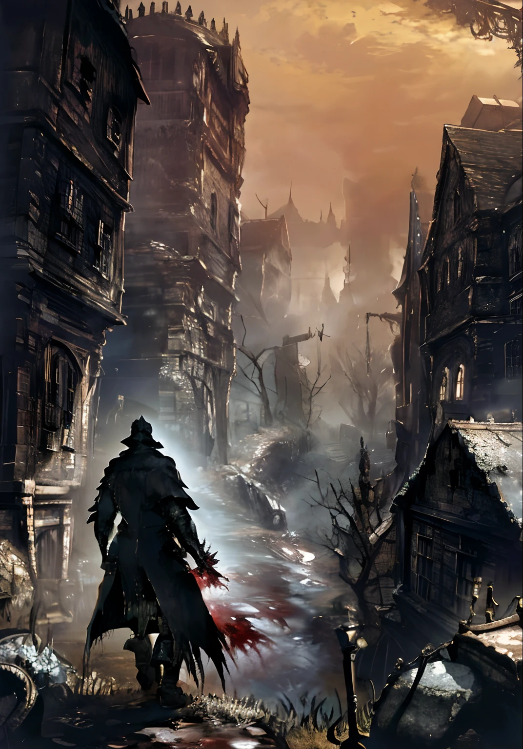 Bloodborne, docter:1.5,monster,city:1.1, 1men:1.2