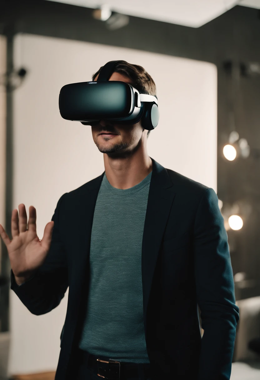evan spiegel, wearing vr glasses