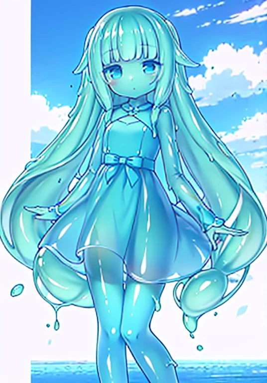 Girl Slime, Exterior color: z, Transparent, in full height, dressless, with long hair