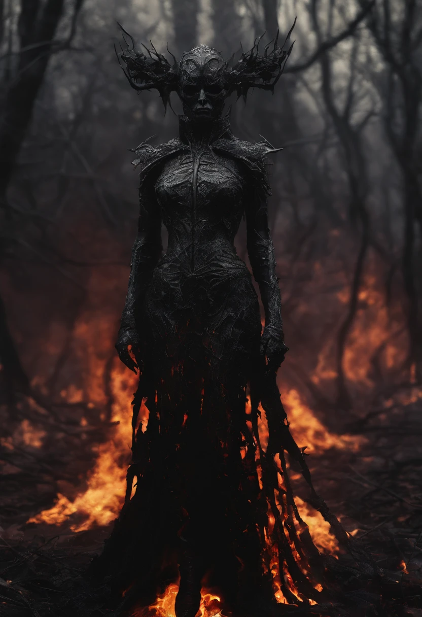 a close up of a person with a bow and a bow, a low poly render by Lisa Nankivil, polycount contest winner, fantasy art, lava and fire goddess, flame conjuring armored, fire mage, fire demon, black fire color reflected armor, appears as the fire goddess, infernal nymph, infernal nymph!!!, fire elemental