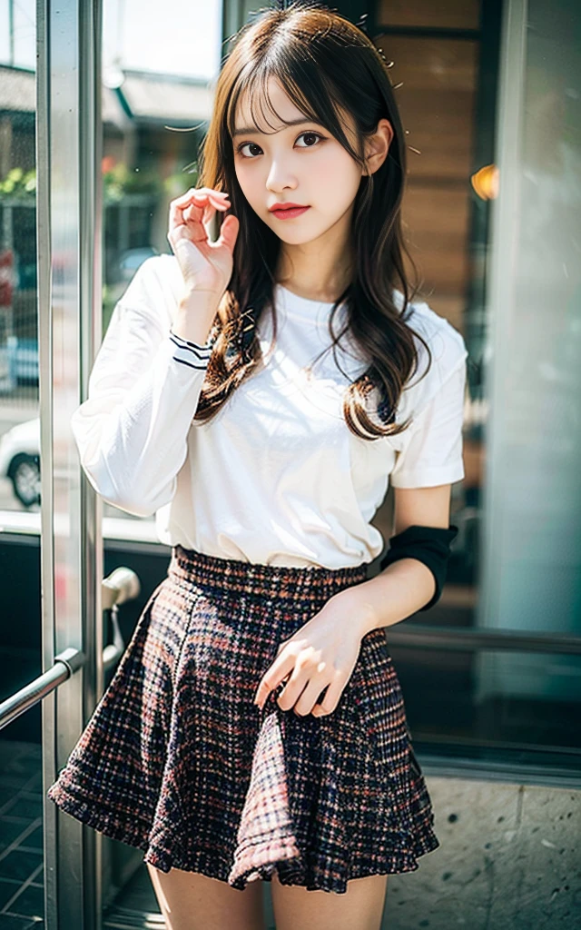 (Best Quality,4K,8K,hight resolution,masutepiece:1.2),Ultra-detailed,(Realistic,Photorealistic,Photorealsitic:1.37),cute-style,skirt by the,Dribbling High Detail 8K,Studio Lighting - V 6, Curly hair, Real life girls, portrait of a japanese teen,bangss, Lift the hem of the skirt, Lift the hem of the skirt with both hands, Panties are visible, Bend both knees, Open your crotch, Randomly cute clothes