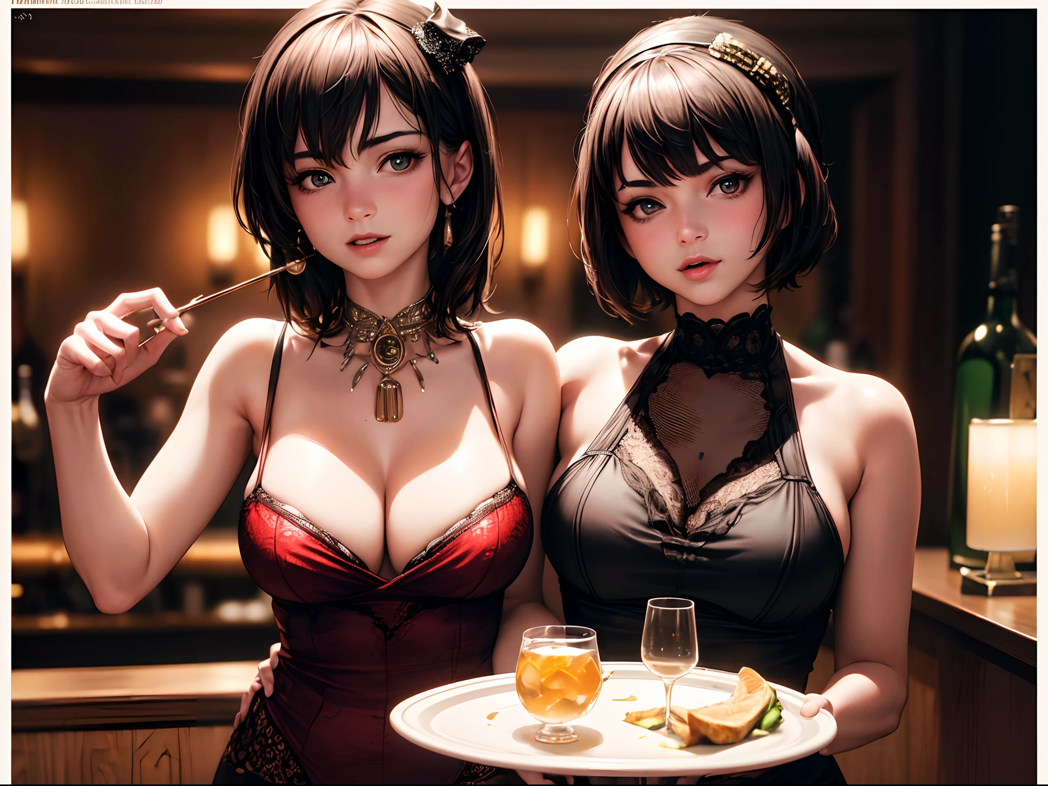 (best quality,4k,8k,highres,masterpiece:1.2),ultra-detailed,(realistic,photorealistic,photo-realistic:1.37),Speakeasy Party: Transport your viewers to a clandestine speakeasy with a candid shot of Flappers enjoying a night of jazz, cocktails, and rebellion