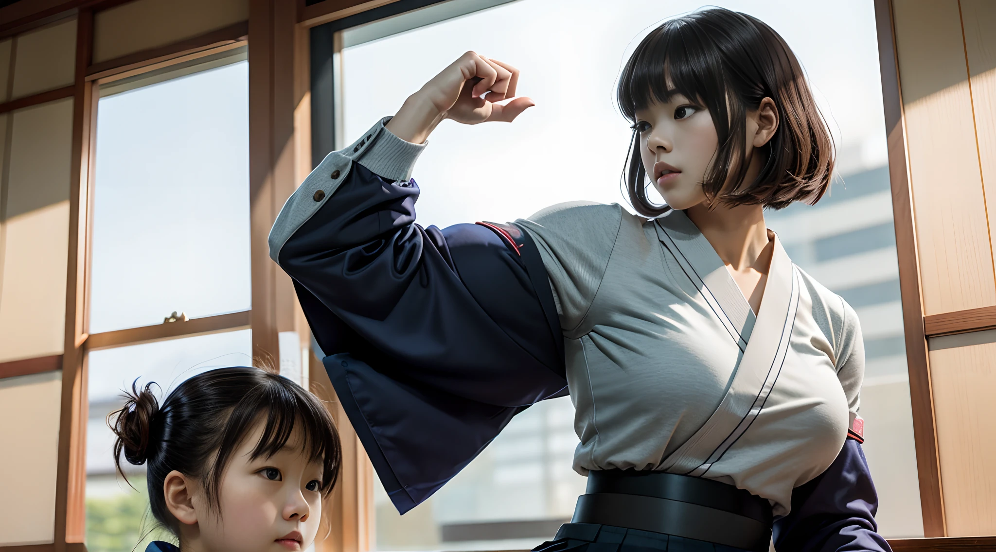 Japanese school classroom, Japanese paper window,