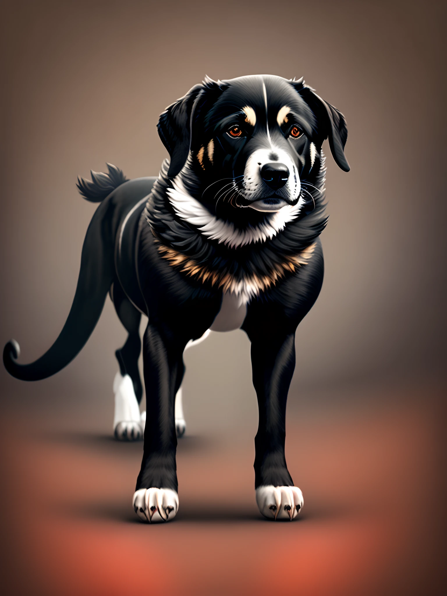 Cuerpo de perro y alas de dragon color negro