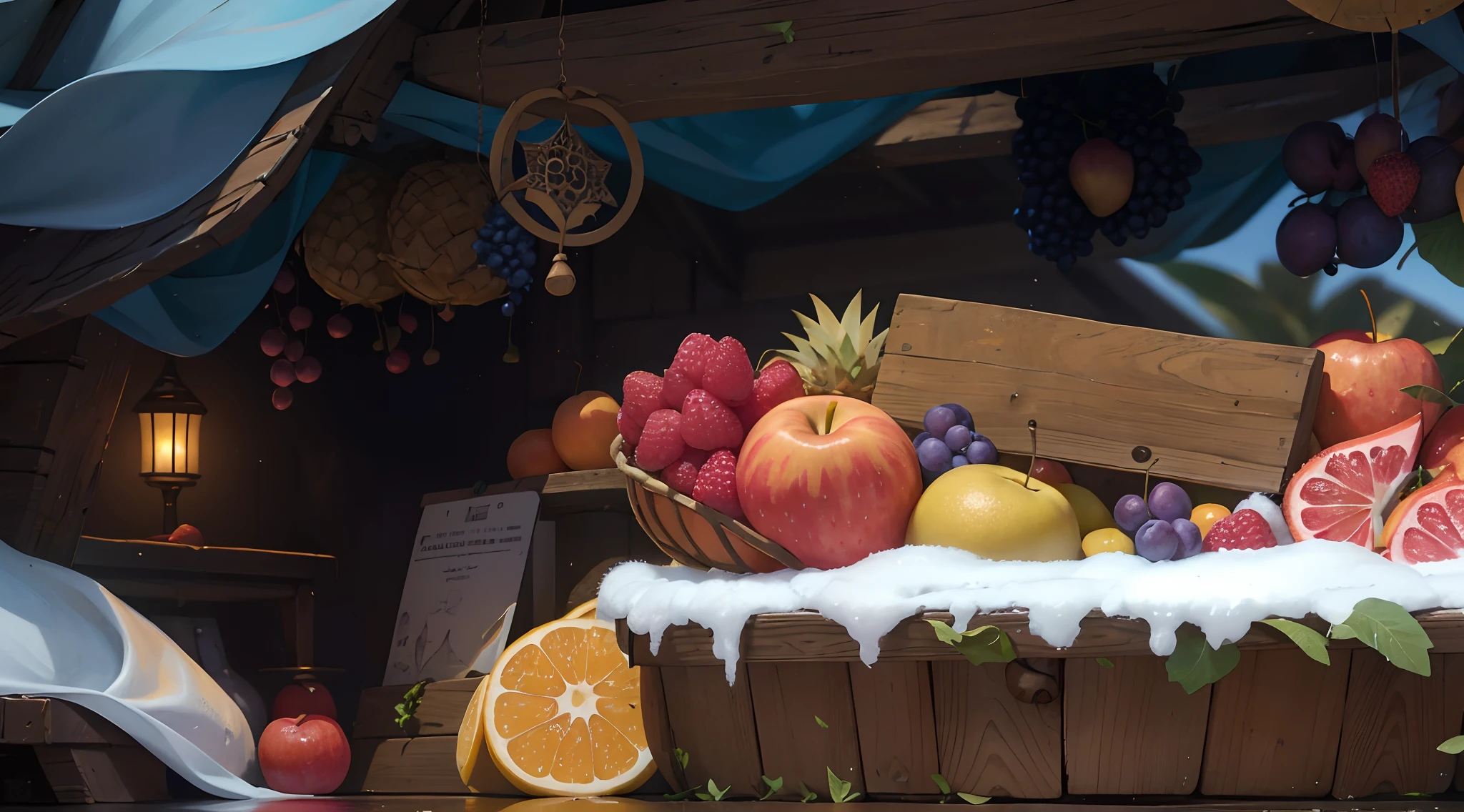A bunch of fruit,raspberry,apples,grapes,Yuzu,pineapples,wood planks,delicacy,8K