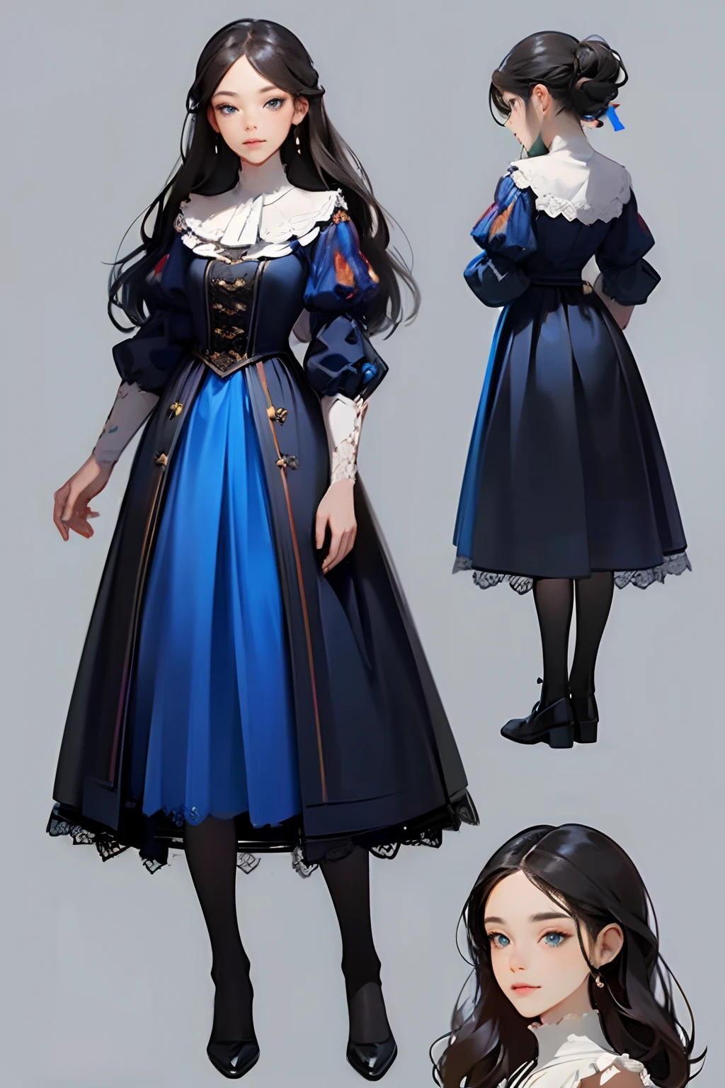 ((masterpiece)), (((bestquality))), (Character full body), (Very detailed), (((best quality, high quality))), ((((UHD, highres)))), (((multiple views))), (concept art), 1 girl, standing full-body, Clear facial features，Simple line design，Transparent background，(tmasterpiece，top Quority，best qualtiy, Clear facial features，beautidful eyes，beauitful face), beautiful, blue, clown, kid, rabbit doll,