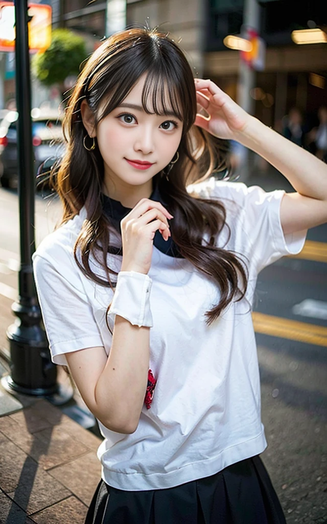 Real life girls, portrait of a japanese , Girls take a group photo with 5 people,(Best Quality,4K,8K,hight resolution,masutepiece:1.2),Ultra-detailed,(Realistic,Photorealistic,Photorealsitic:1.37),cute-style,dian,Dribbling High Detail 8K,Studio Lighting - V 6, Random skirt,Random cute clothes, Random faces, Random curly hair