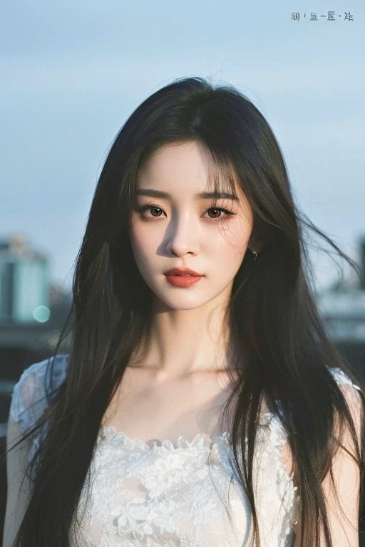 um close up de uma mulher com longos cabelos pretos e um vestido branco, Retrato Jisoo Blackpink, Jisoo do Blackpink, Realistic. Cheng Yi, inspirado em Sim Sa-jeong, jisoo do blackpink, Ulzzang, Arte no estilo de Guweiz, Jinyoung Canela, ****** coreana, Mulher sul-coreana bonita, Ruan Jia Lindo!, inspirado em Ma Yuanyu