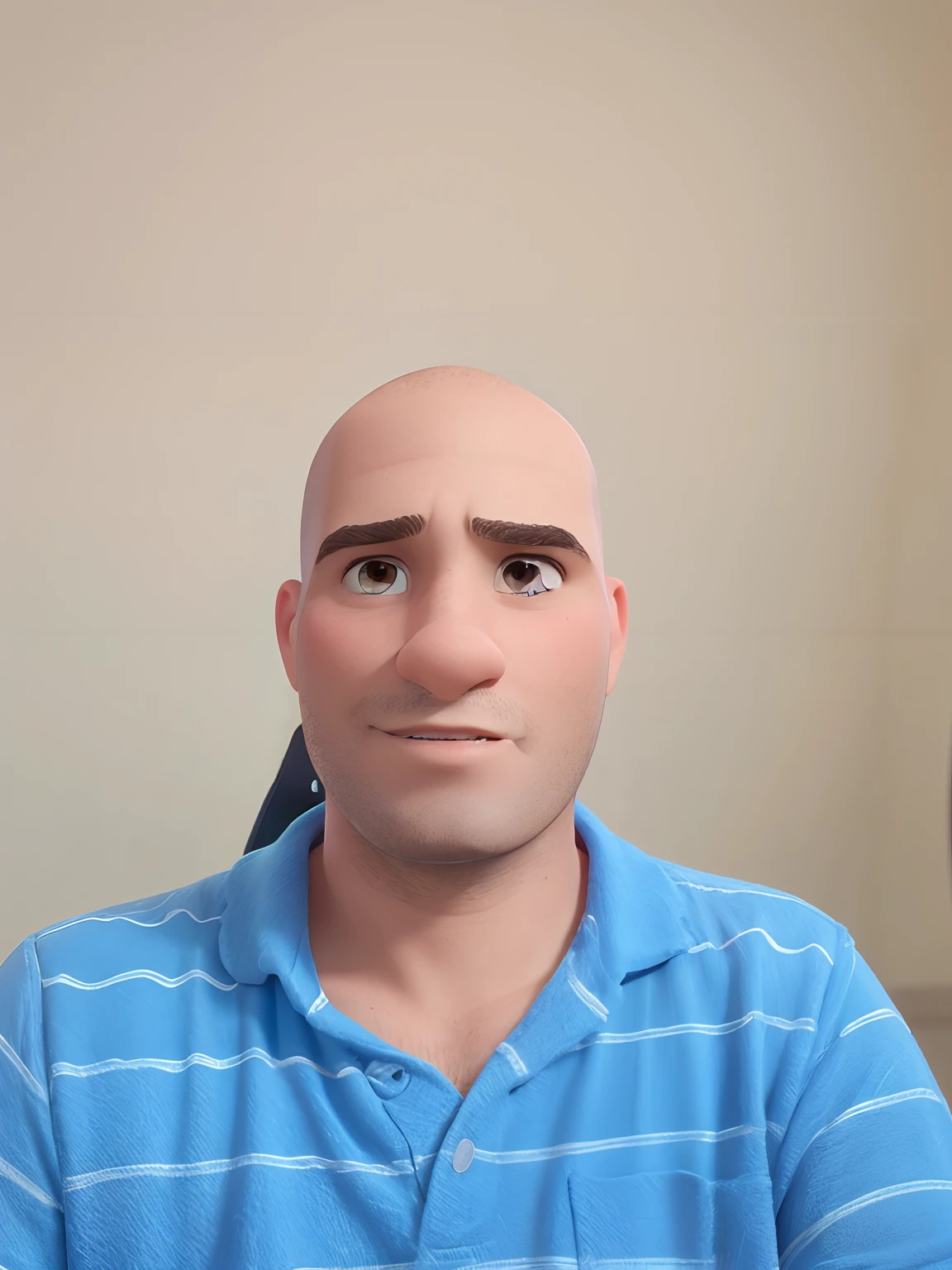 Jovem careca, estilo Disney Pixar, alta qualidade, melhor qualidade