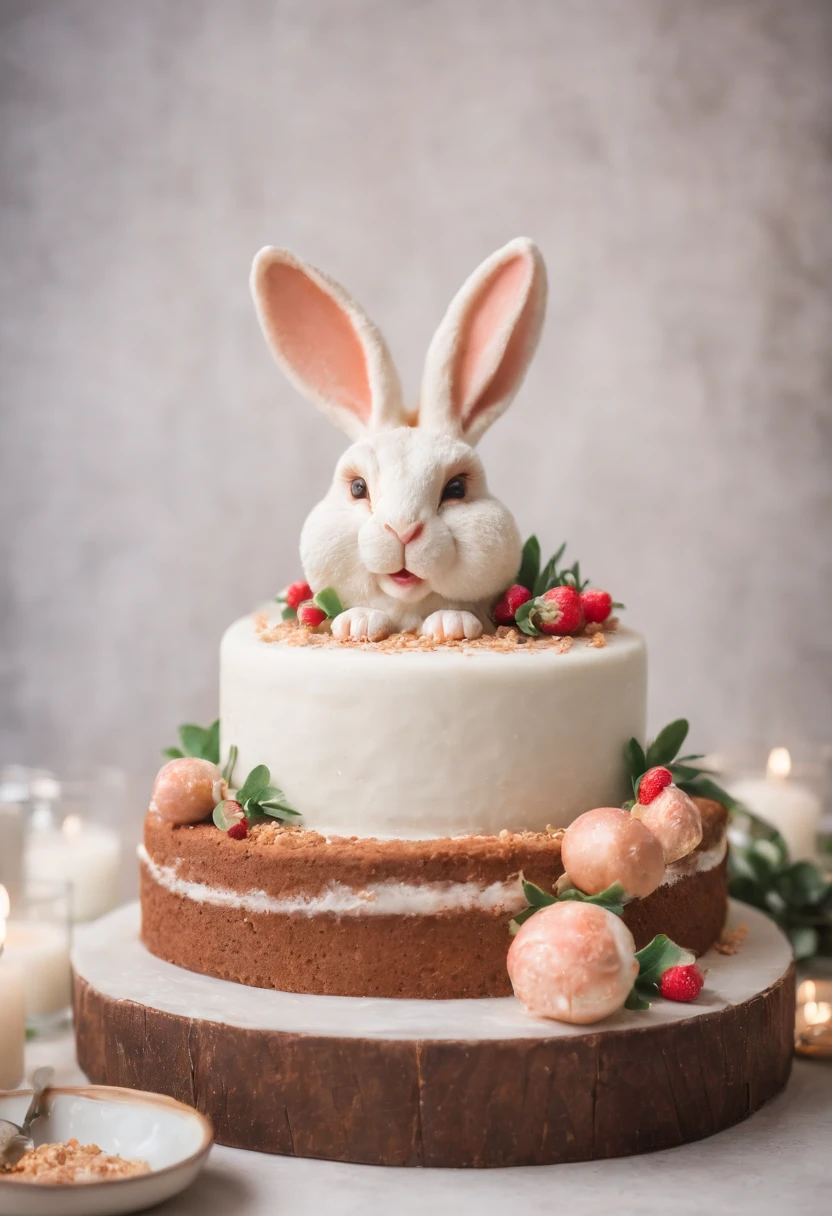 A photo of a unique rabbit-shaped cake,original,I love rabbit.