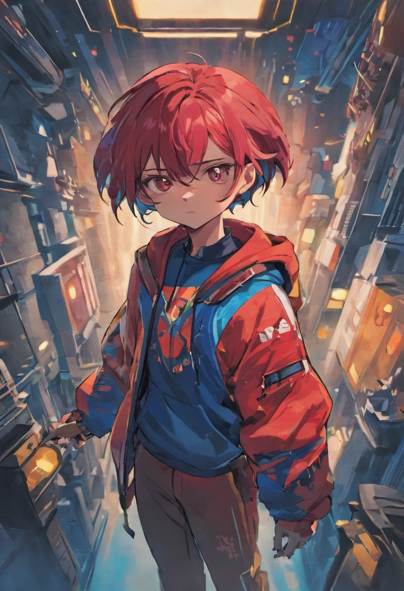 a cartoon of a man with a red and blue jacket and a red and black top, a black cyborg, loba andrade from apex legends, detailed character portrait, detailed character art, starfinder character, official character illustration, afrofuturism anime, scifi character, darksynth character portrait, full body dnd character portrait, official character art