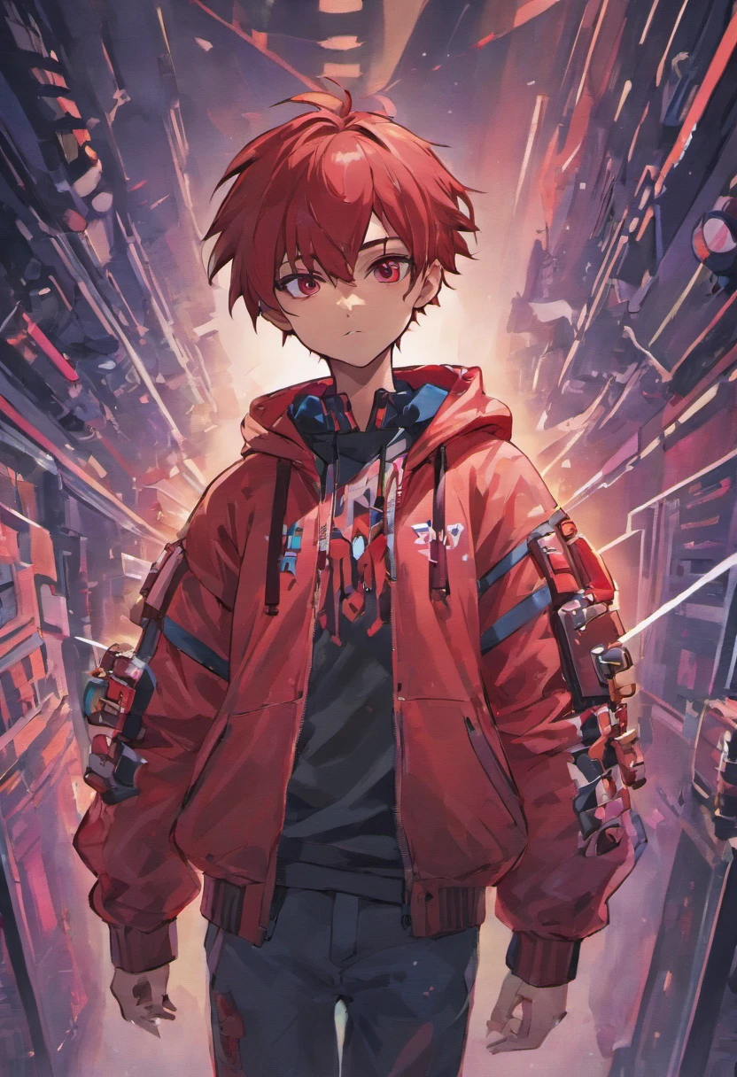 a cartoon of a man with a red and blue jacket and a red and black top, a teen black cyborg, loba andrade from apex legends, detailed character portrait, detailed character art, starfinder character, official character illustration, afrofuturism anime, scifi character, darksynth character portrait, full body dnd character portrait, official character art