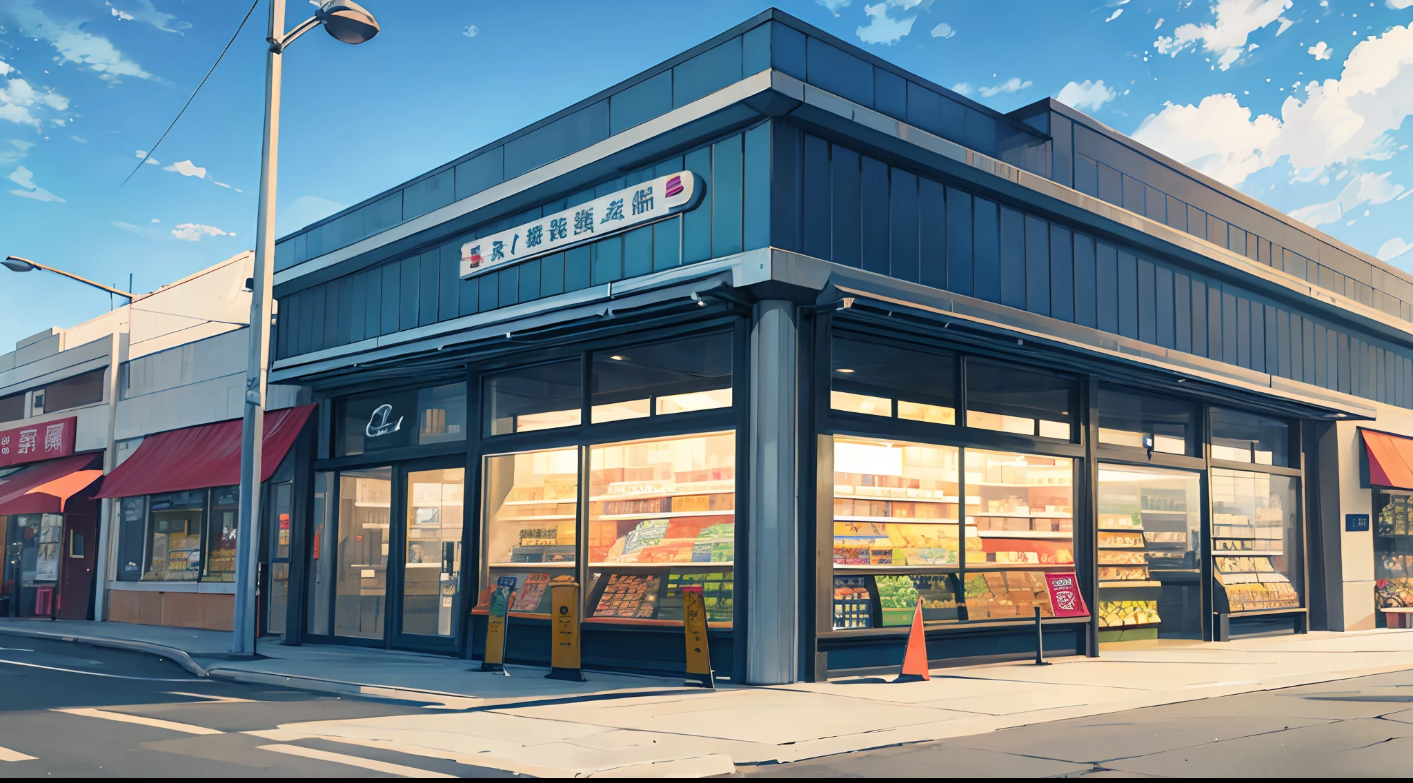 Exterior of a large supermarket。
