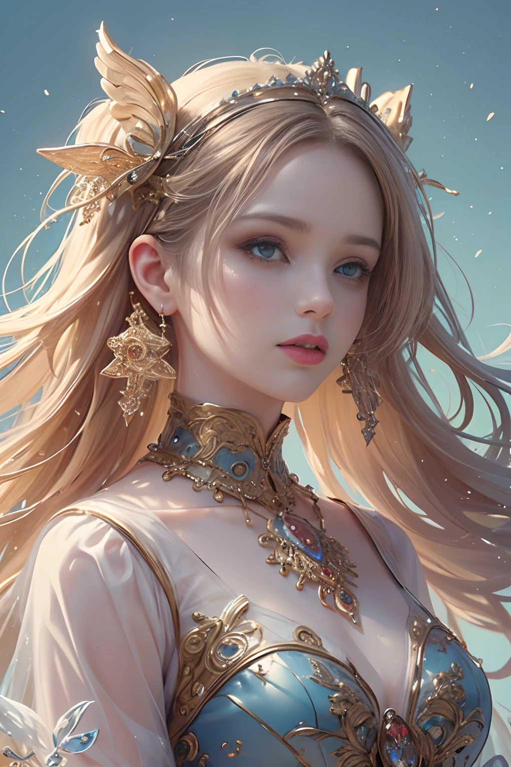 (Masterpiece, Top quality, Best quality, offcial art, Beautiful and aesthetic:1.2), (1 Fantasy Girl), Extremely detailed, ornate jewelry, (Fractal art:1.3),Colorful,Highest detail.